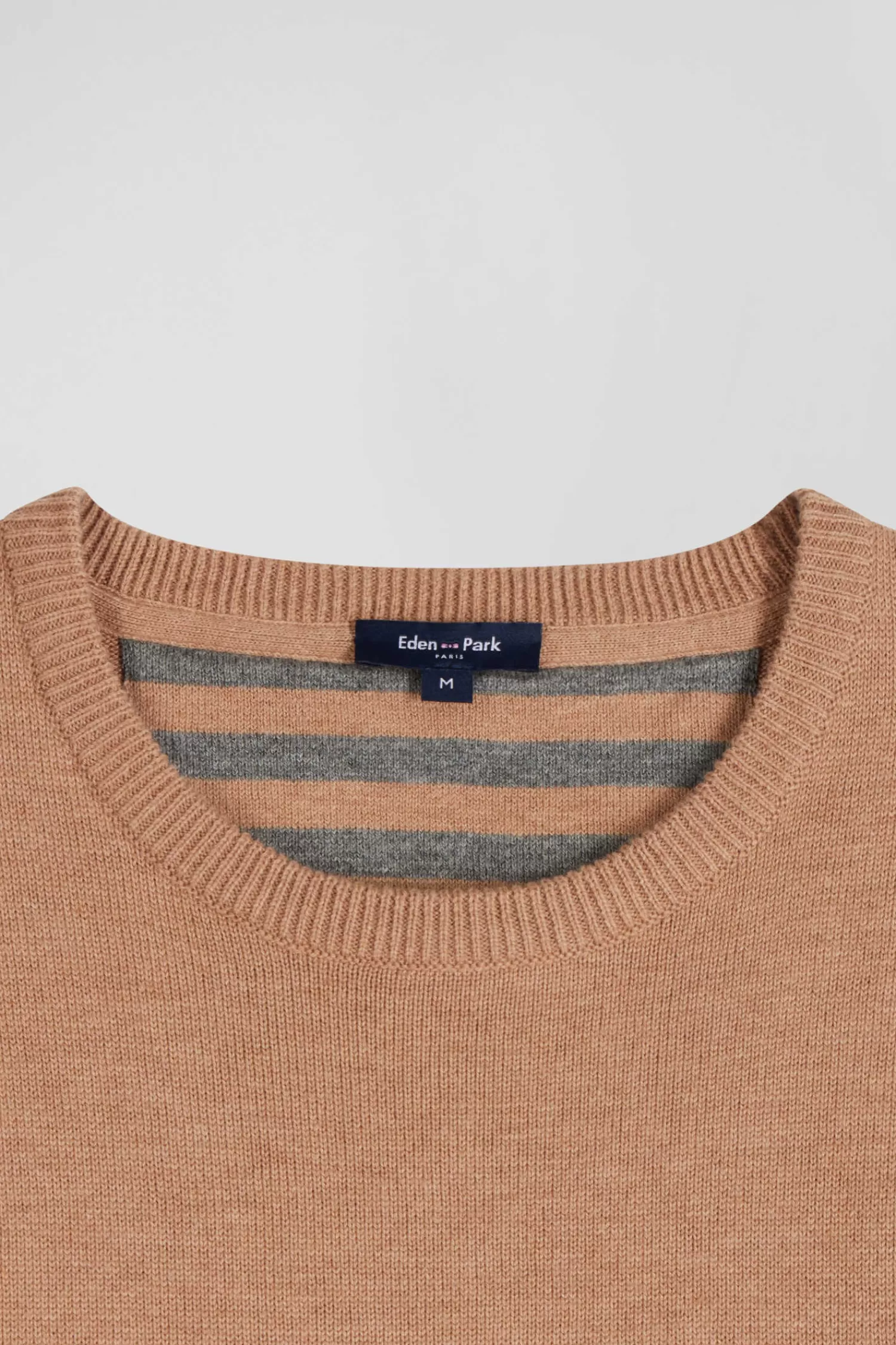 regular_camel_wool_and_cotton_crew_neck_jumper_6.webp Eden Park Regular camel wool and cotton crew neck jumper< Sweaters