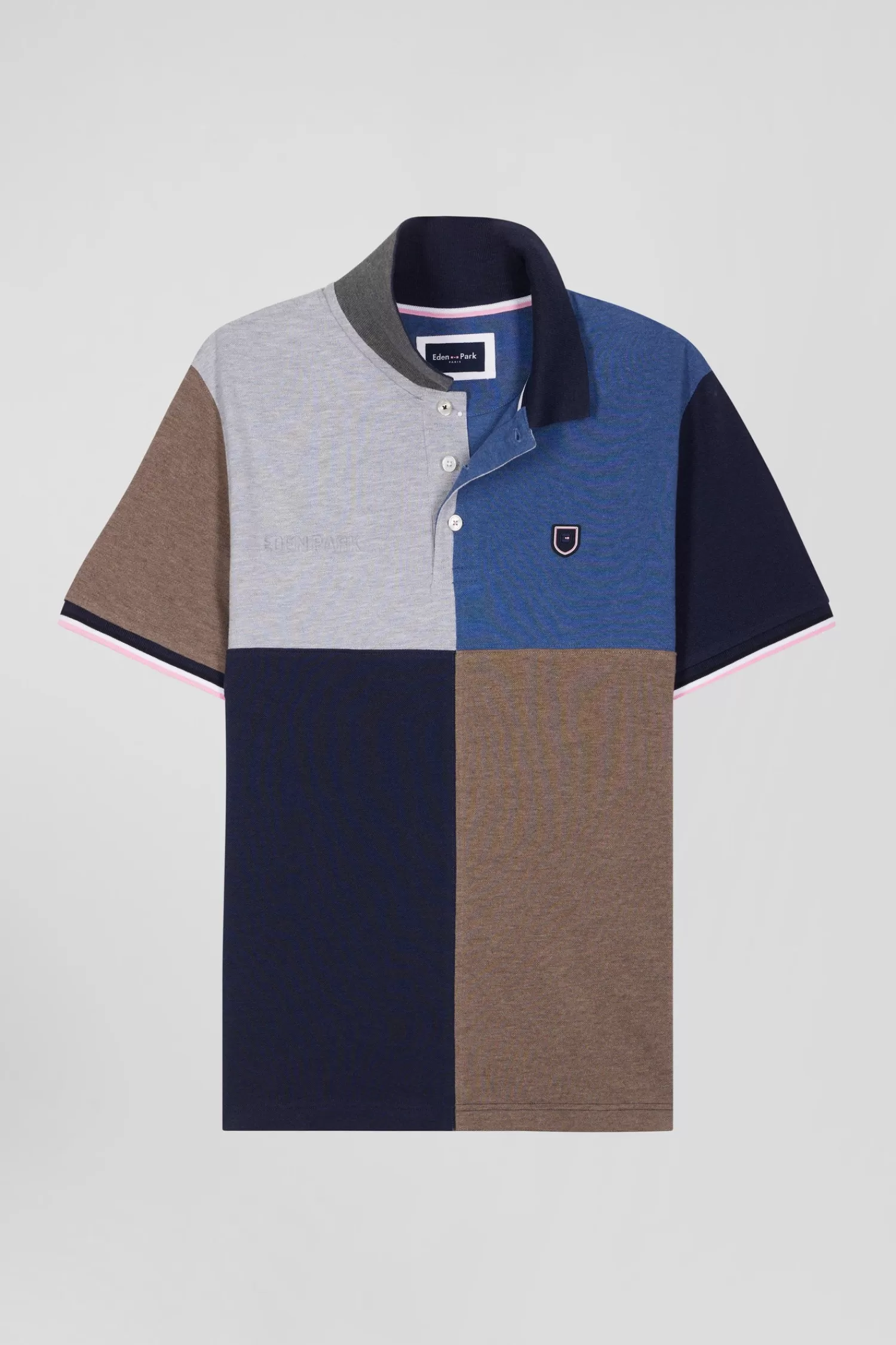 Eden Park Regular dark blue Barbarian short-sleeved cotton piqué polo shirt< Polos