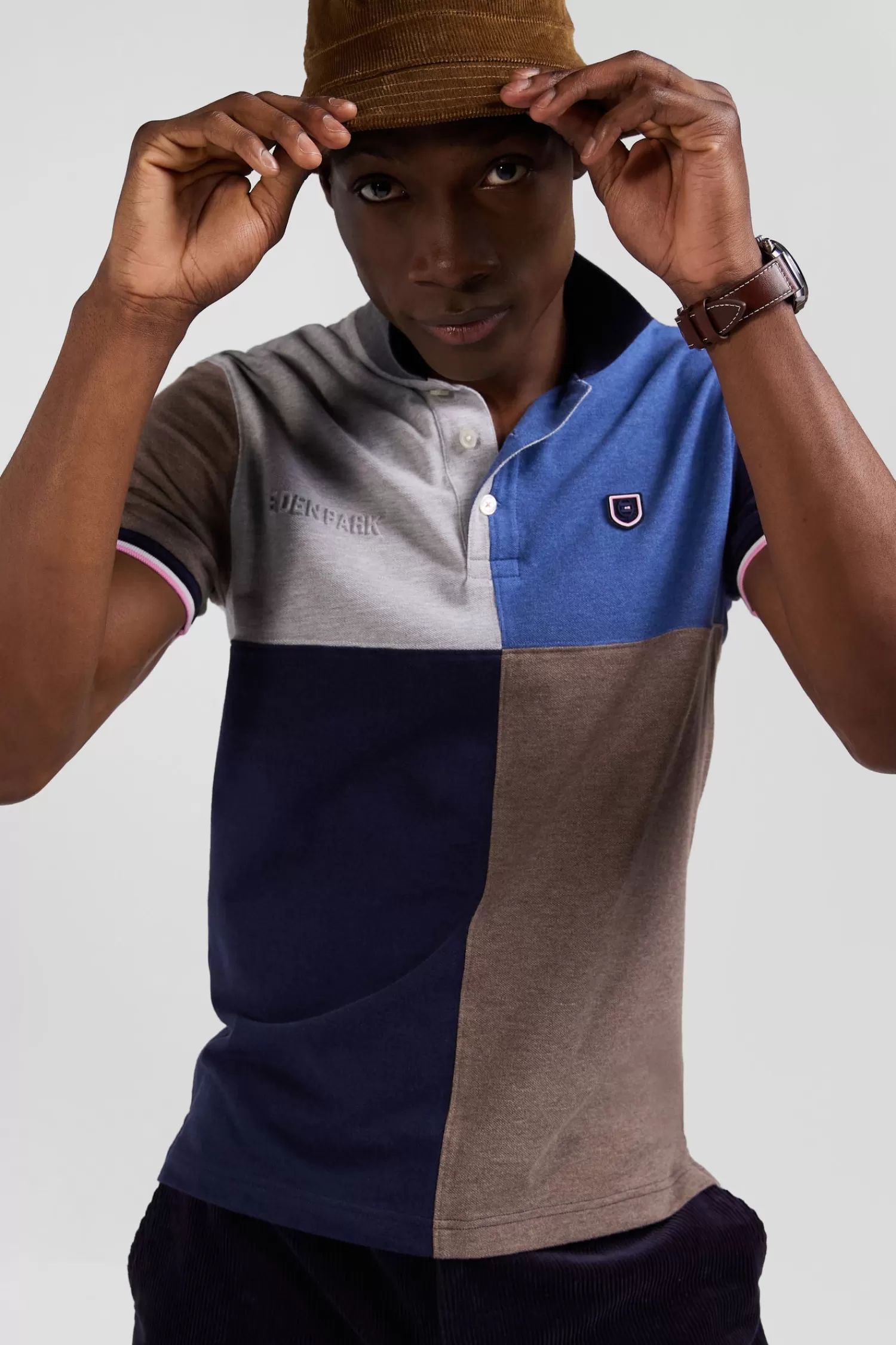Eden Park Regular dark blue Barbarian short-sleeved cotton piqué polo shirt< Polos