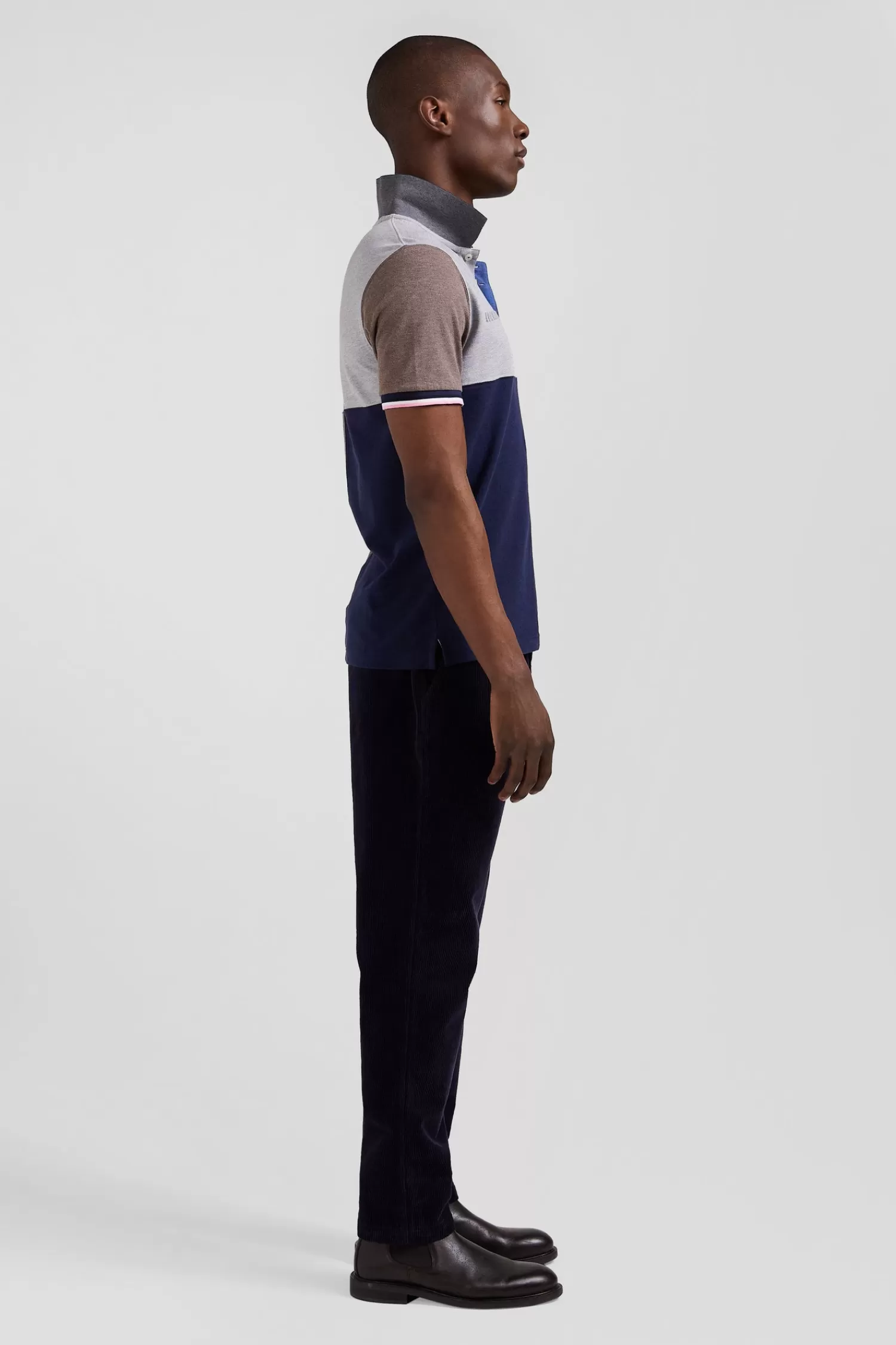 Eden Park Regular dark blue Barbarian short-sleeved cotton piqué polo shirt< Polos