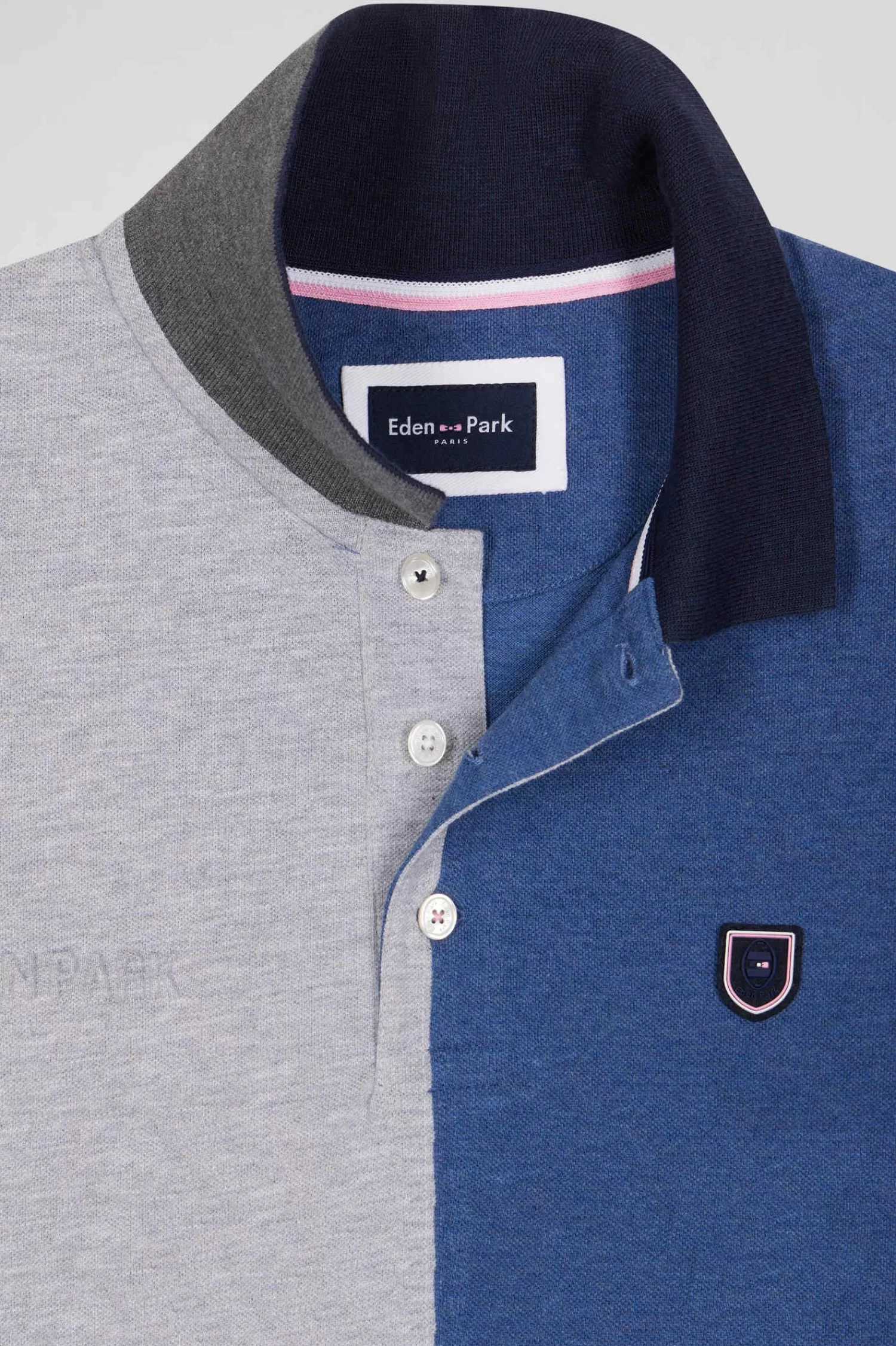 Eden Park Regular dark blue Barbarian short-sleeved cotton piqué polo shirt< Polos