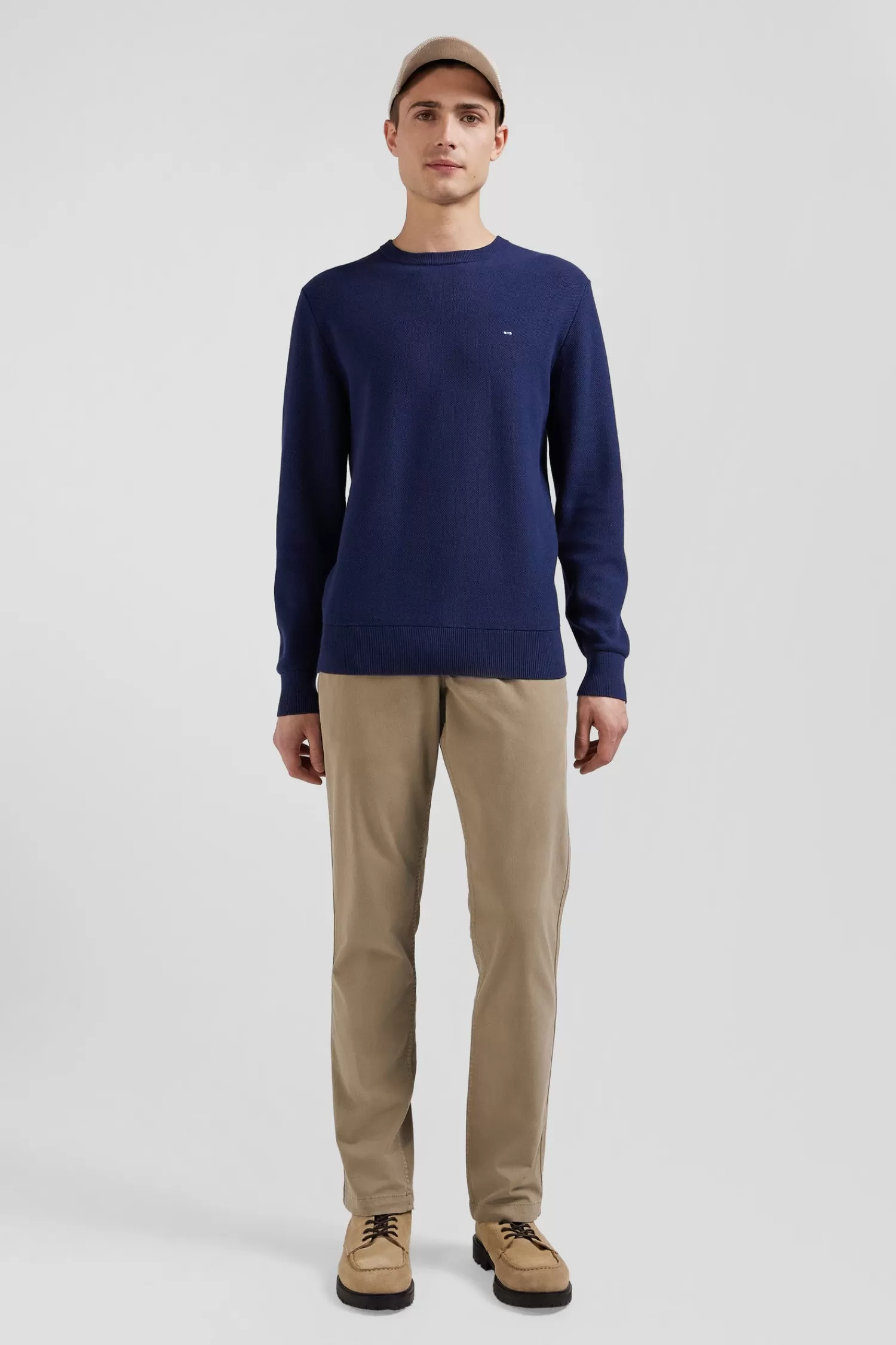 Eden Park Regular dark blue cotton crew neck jumper< Sweaters