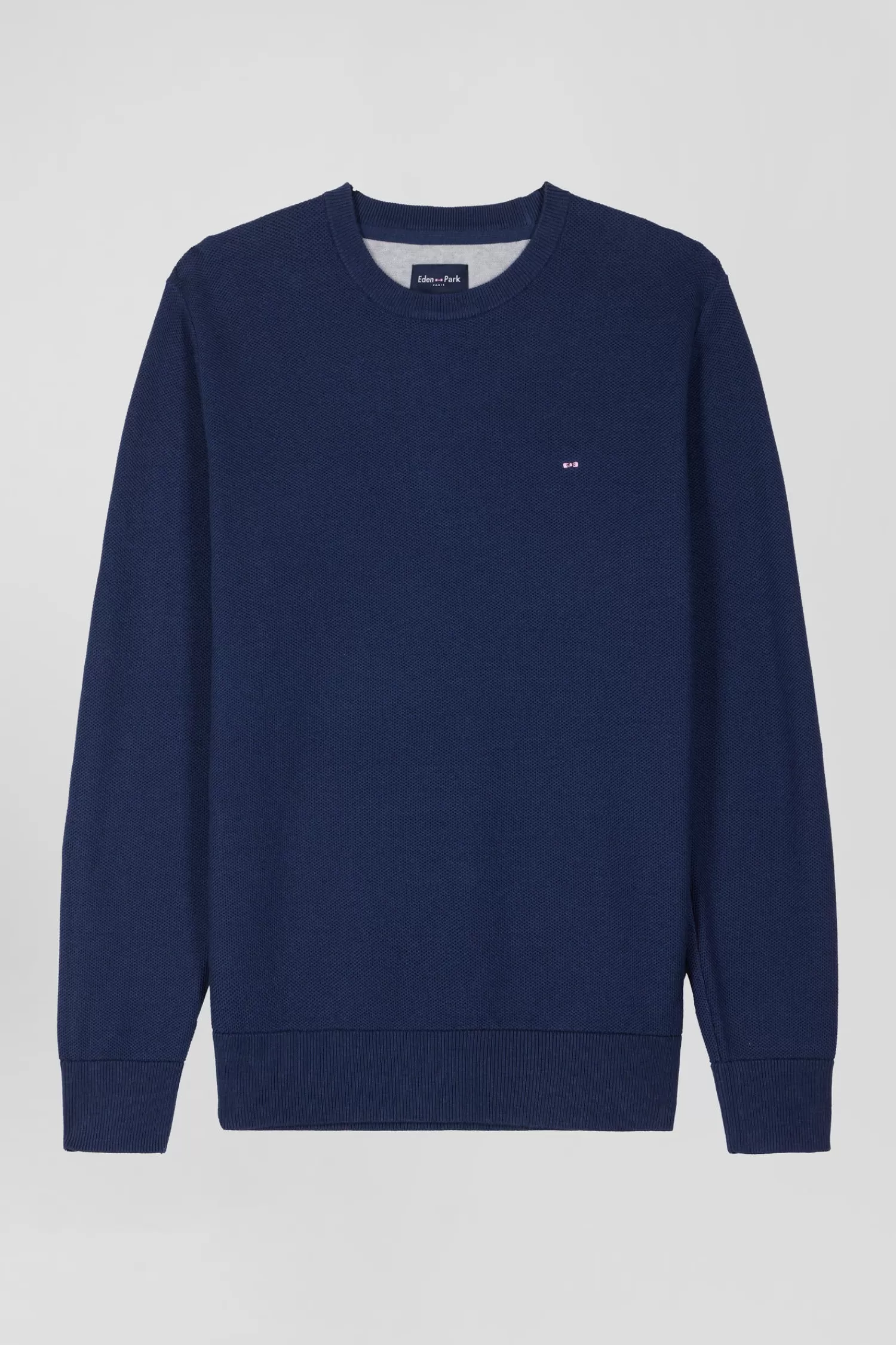 Eden Park Regular dark blue cotton crew neck jumper< Sweaters