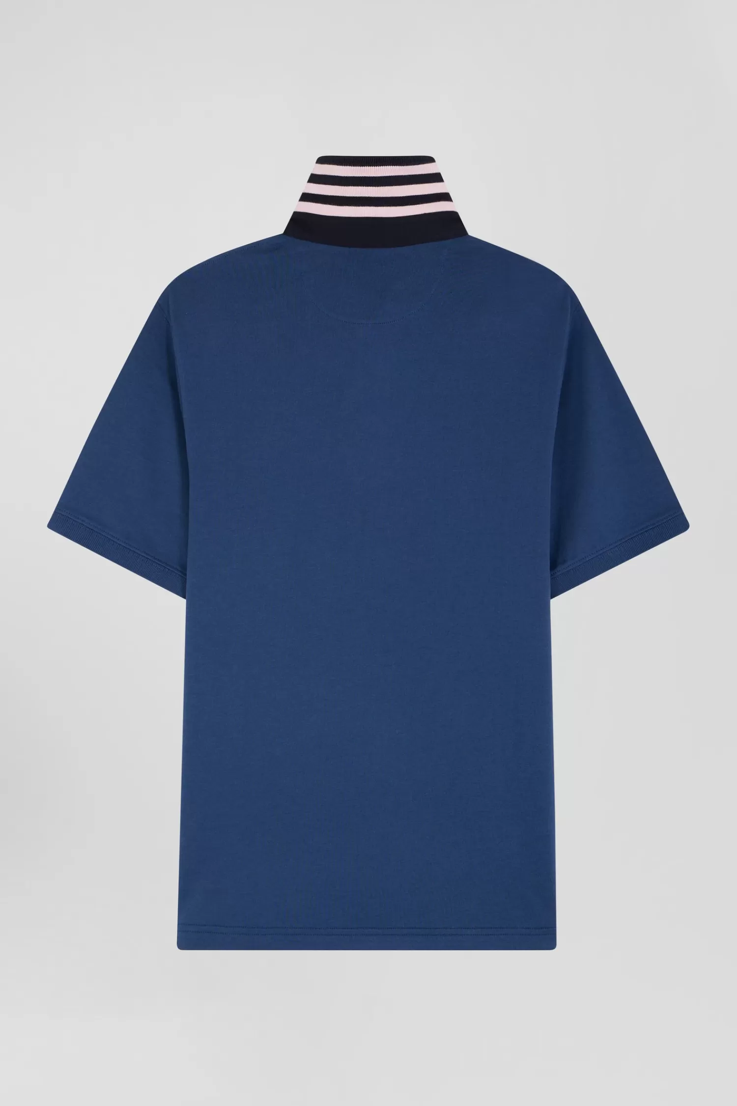 Eden Park Regular dark blue cotton rugby shirt with contrasted collar< Rugby Shirts