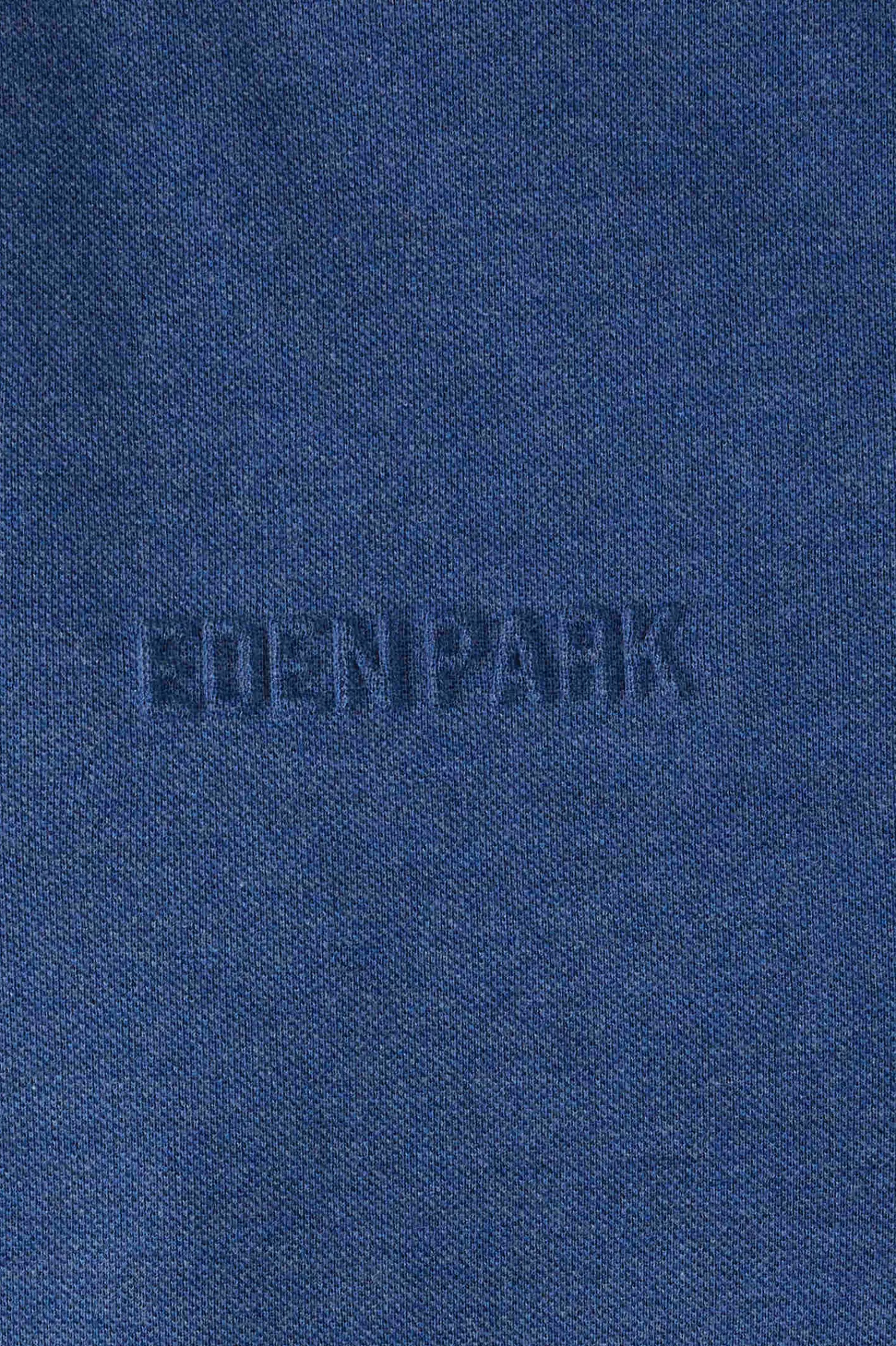 Eden Park Regular dark blue long-sleeved cotton piqué polo shirt with tricolor details< Polos
