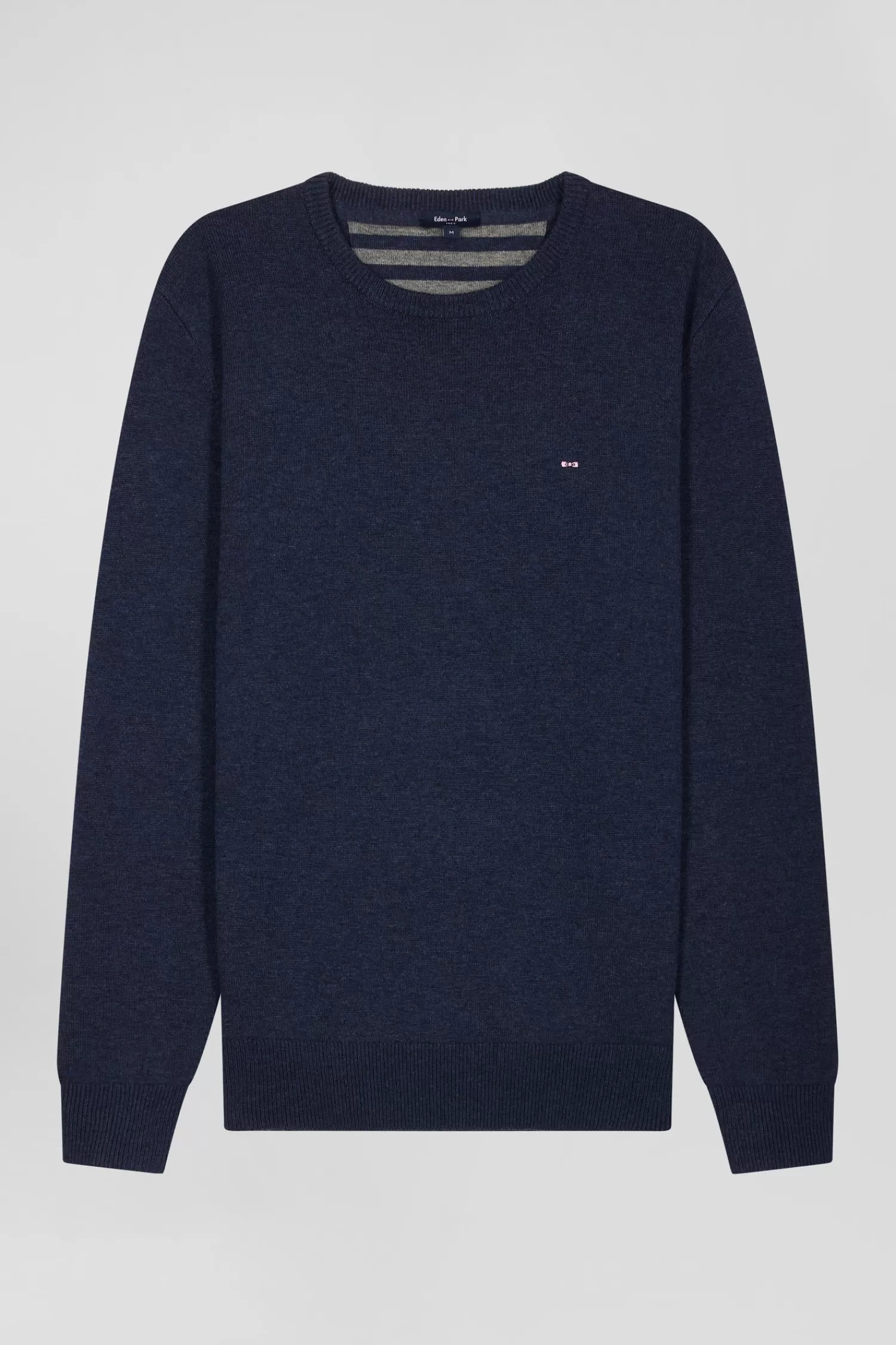 Eden Park Regular dark blue wool and cotton crew neck jumper< Sweaters