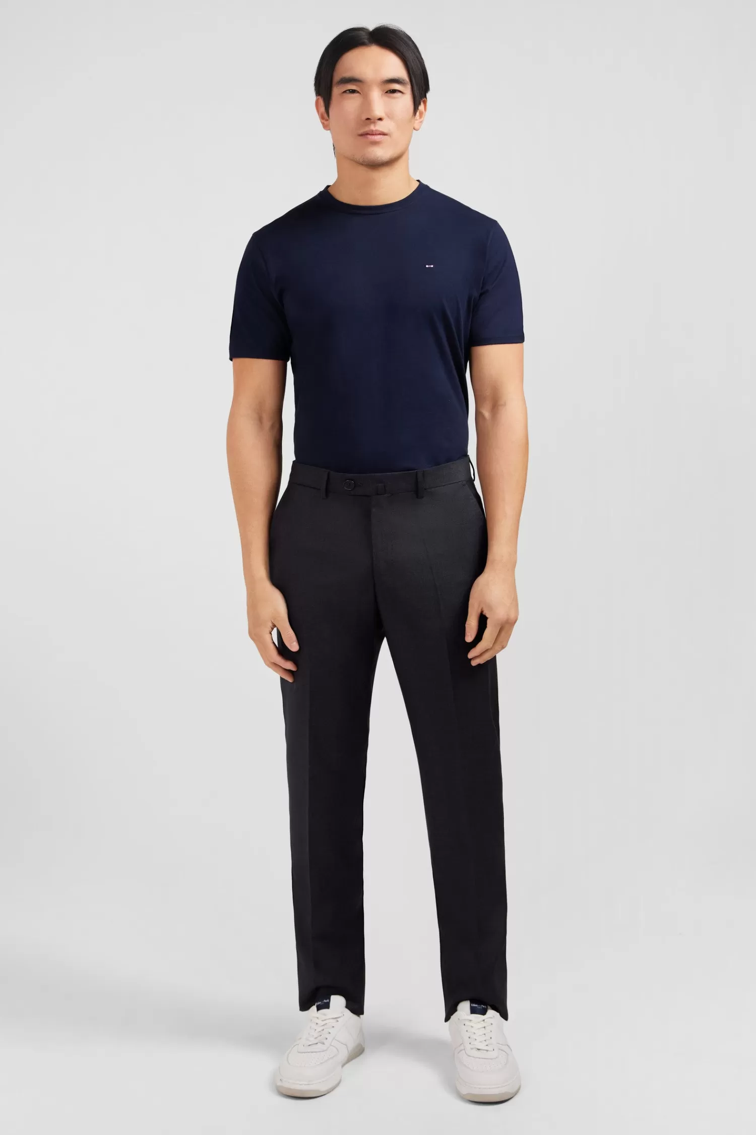 Eden Park Regular dark grey wool trousers with broken fold< Pants