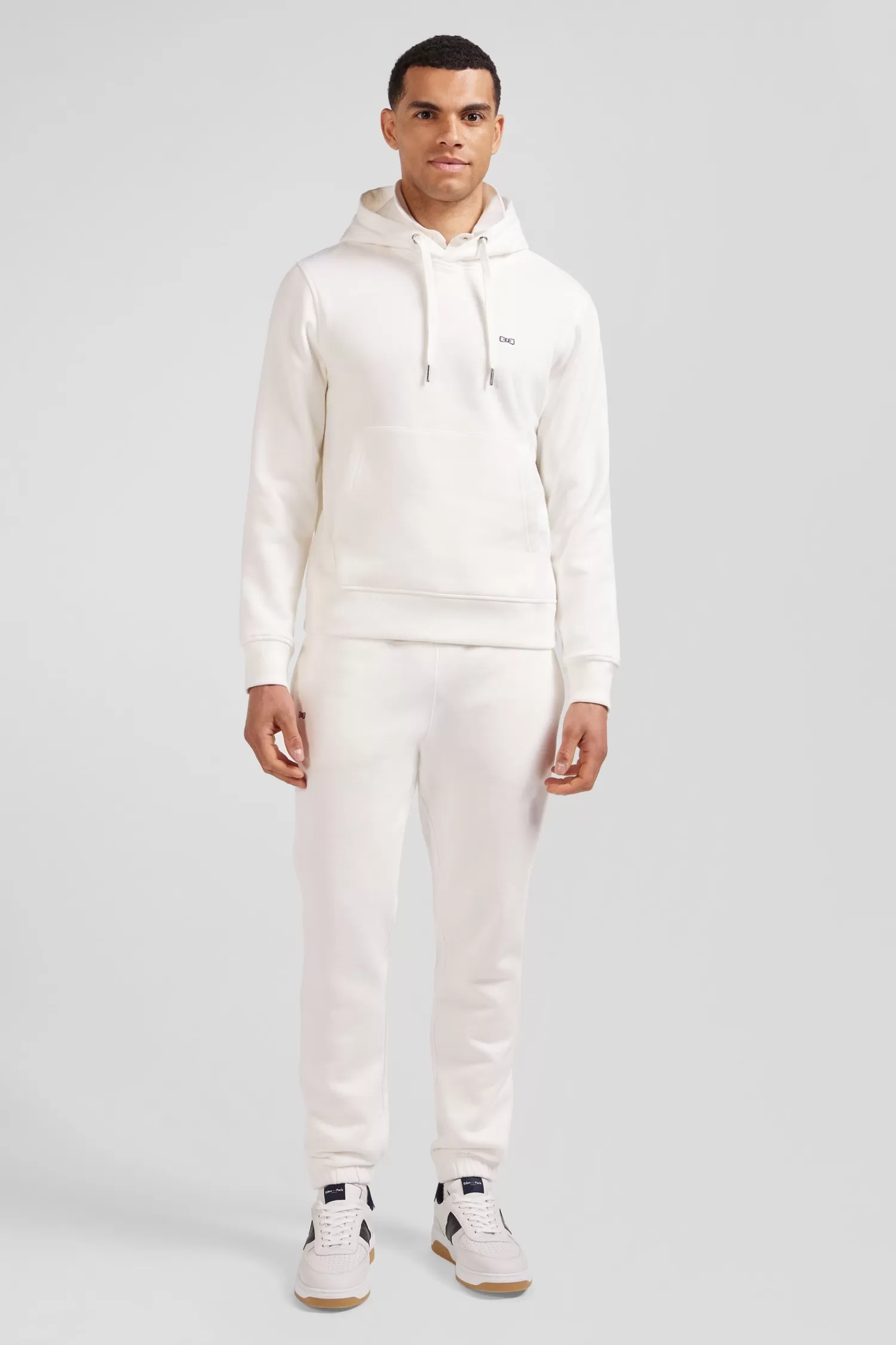 Eden Park Regular ecru brushed cotton fleece hoodie< Sweatshirts