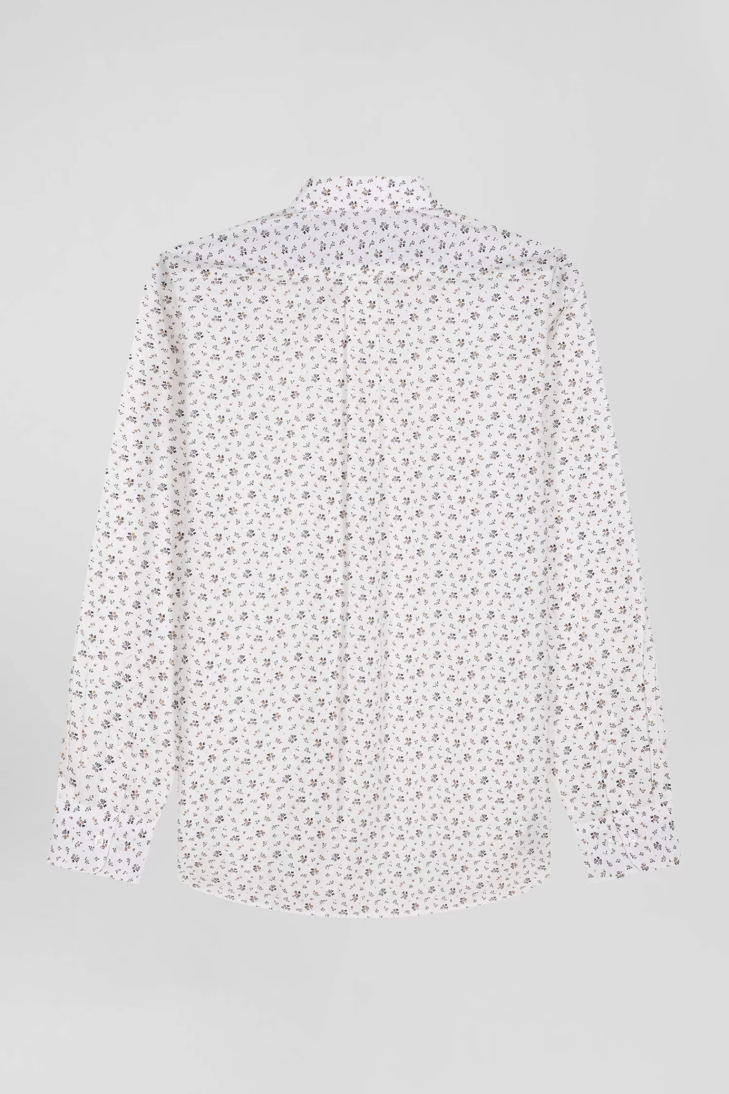 Eden Park Regular ecru cotton poplin shirt with micro floral print< Shirts