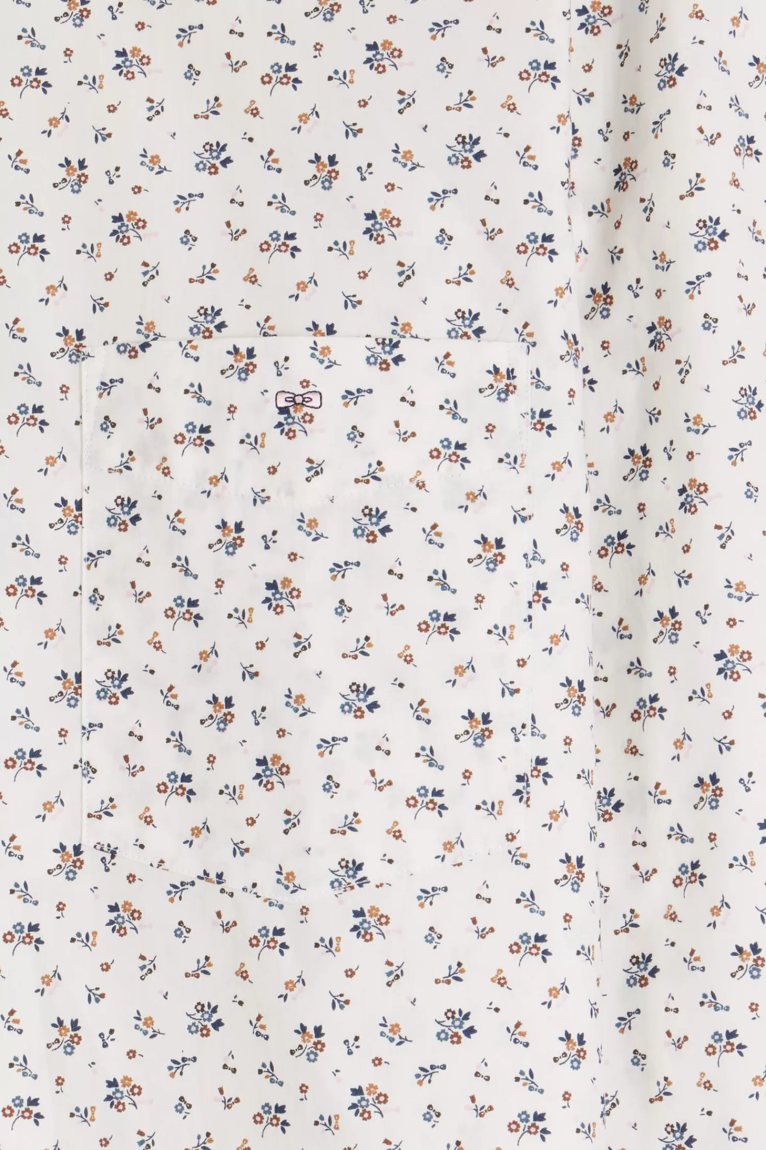 Eden Park Regular ecru cotton poplin shirt with micro floral print< Shirts