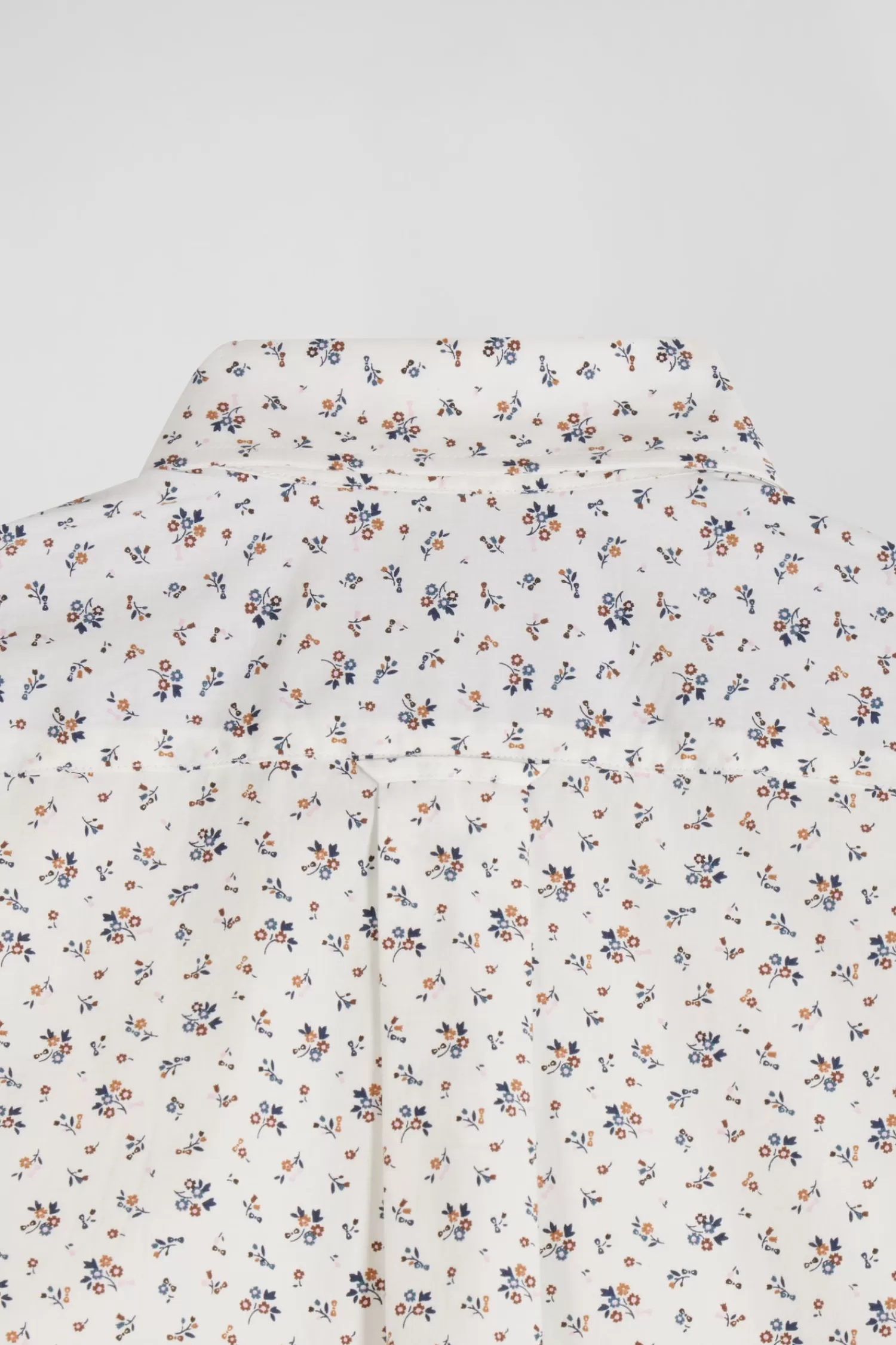 Eden Park Regular ecru cotton poplin shirt with micro floral print< Shirts