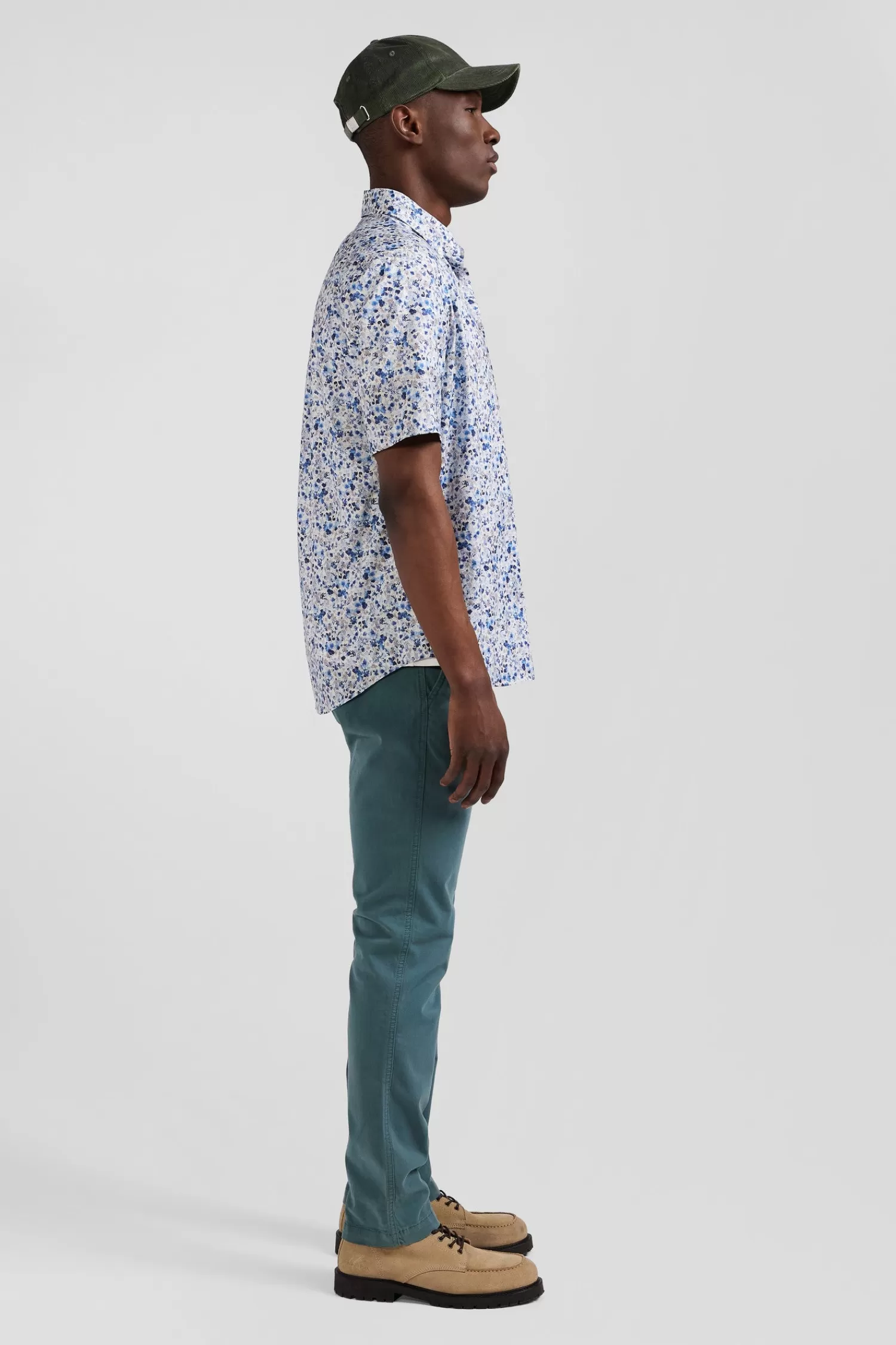 regular_ecru_cotton_shortsleeved_shirt_with_micro_floral_print_4.webp Eden Park Regular ecru cotton short-sleeved shirt with micro floral print< Short-sleeved Shirts