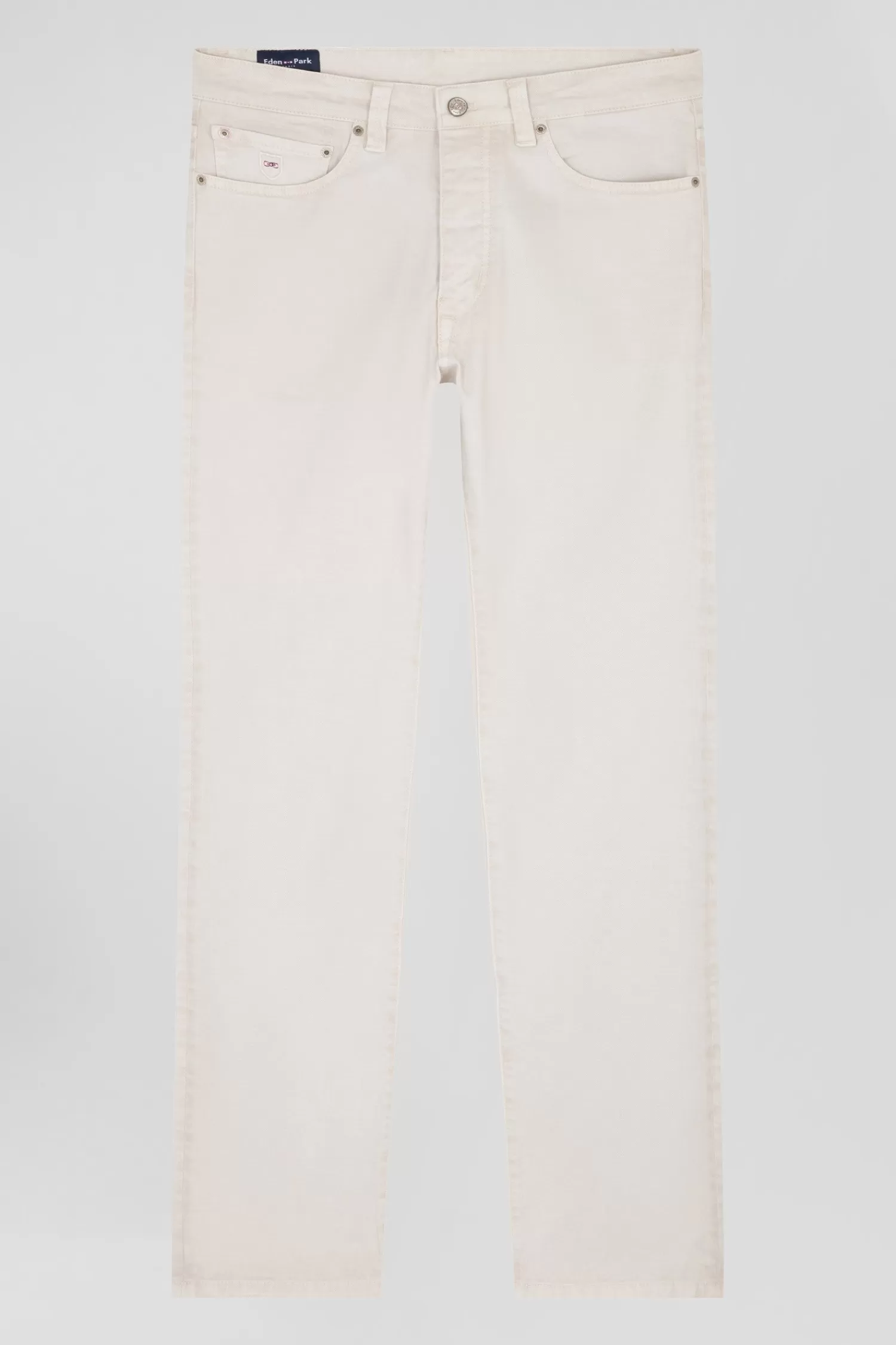 Eden Park Regular ecru stretch cotton 5-pocket trousers< Pants