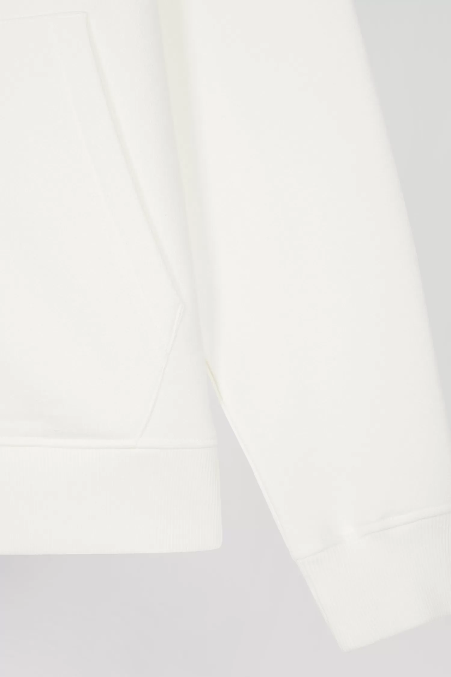 Eden Park Regular ecru zipped brushed cotton fleece sweatshirt with high top collar< Sweatshirts