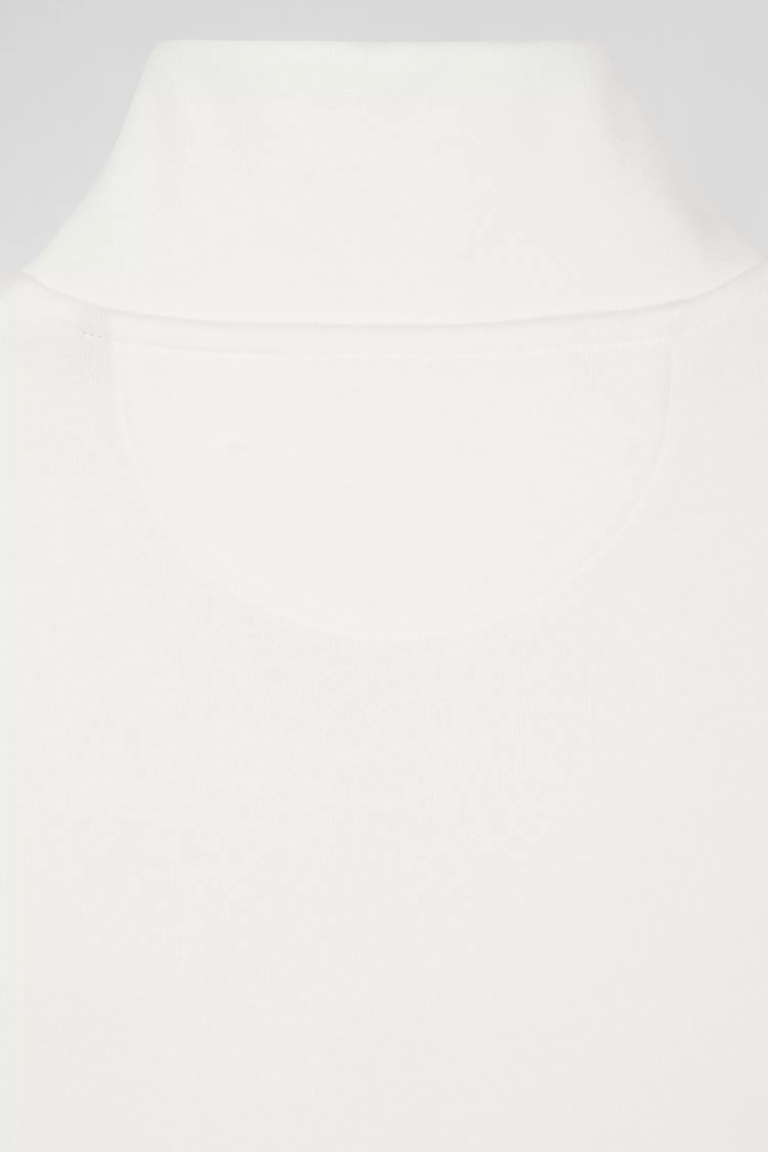 Eden Park Regular ecru zipped brushed cotton fleece sweatshirt with high top collar< Sweatshirts