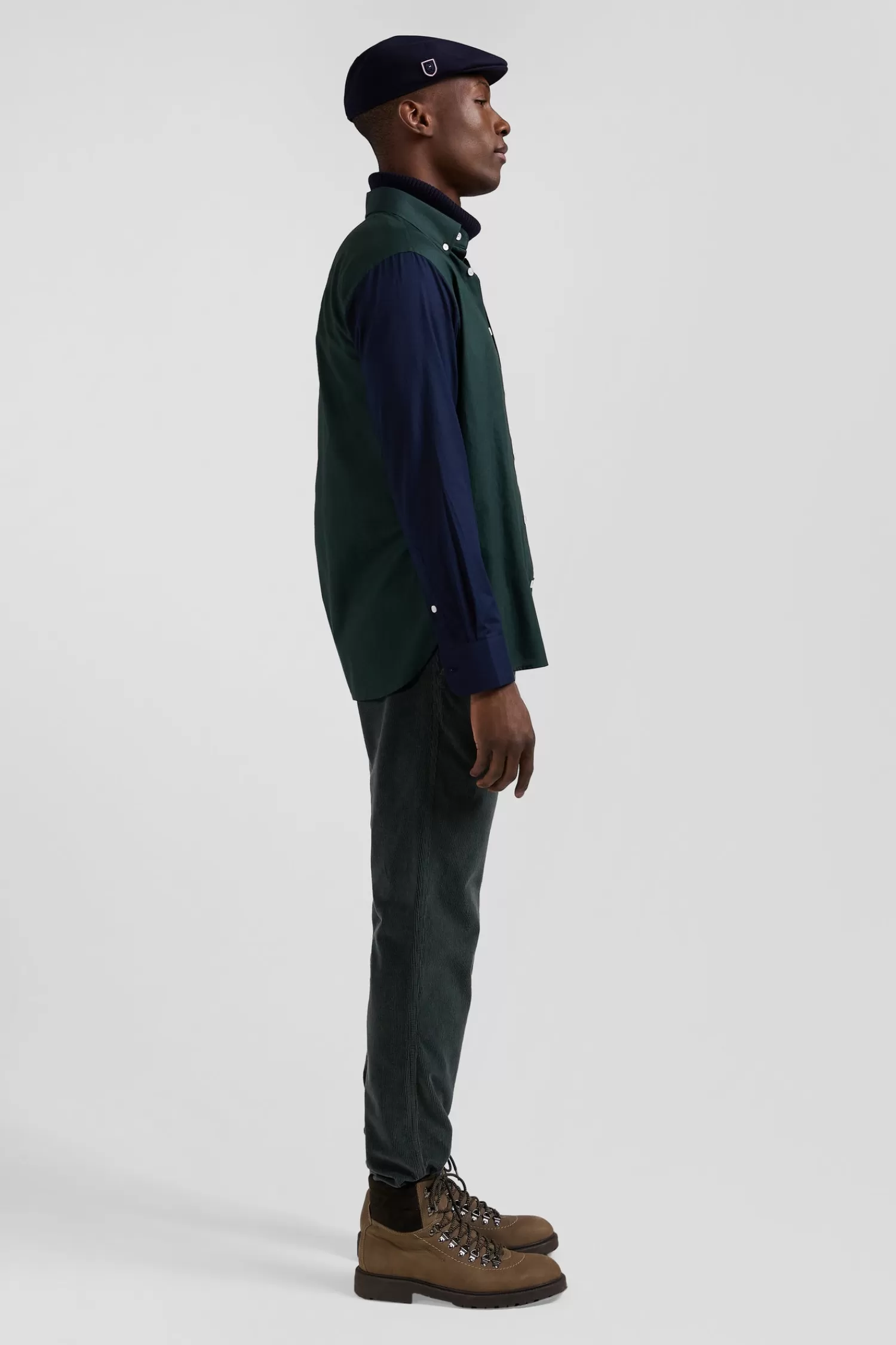 Eden Park Regular green and navy oxford cotton shirt with back embroidery< Shirts