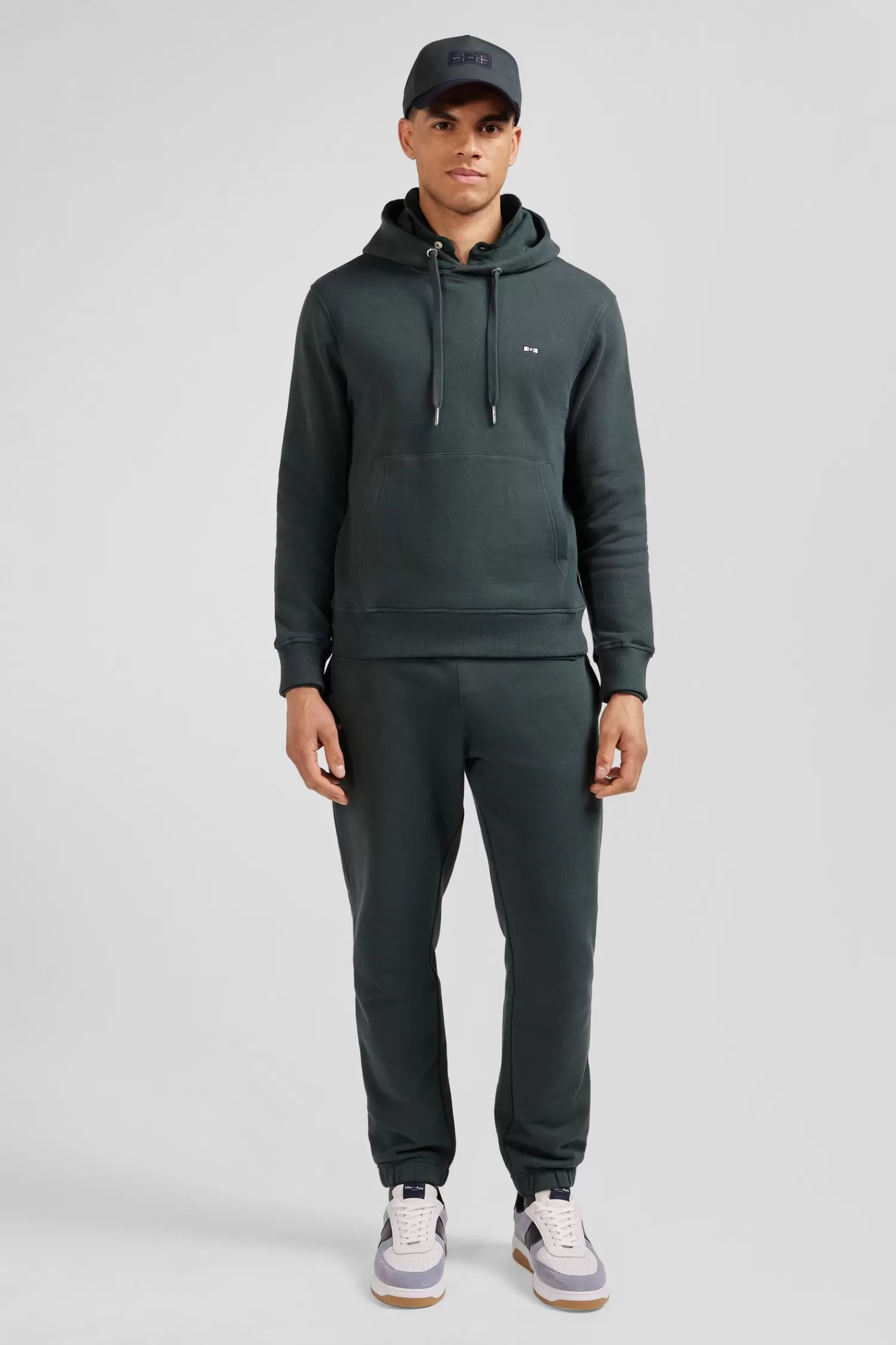 Eden Park Regular green brushed cotton fleece hoodie< Sweatshirts