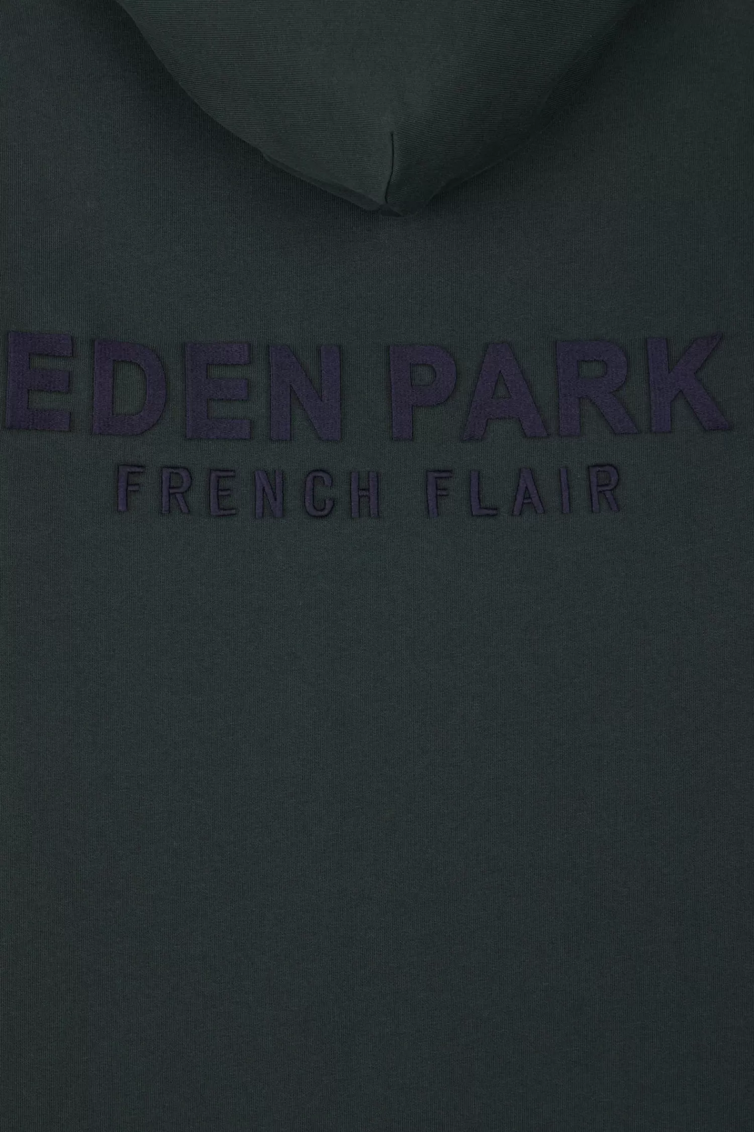 Eden Park Regular green brushed cotton fleece hoodie with embroidery< Sweatshirts