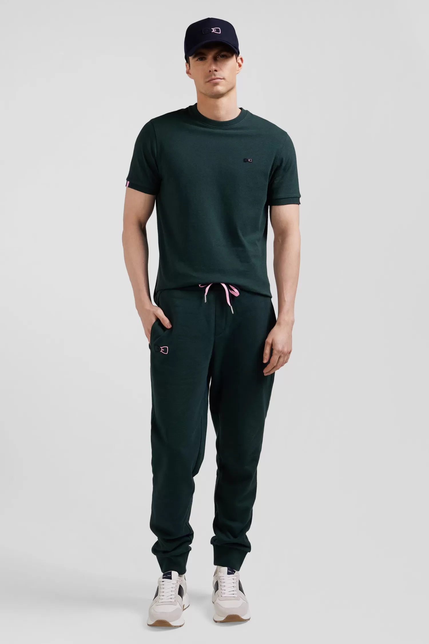 Eden Park Regular green brushed cotton fleece jogging bottoms< Pants