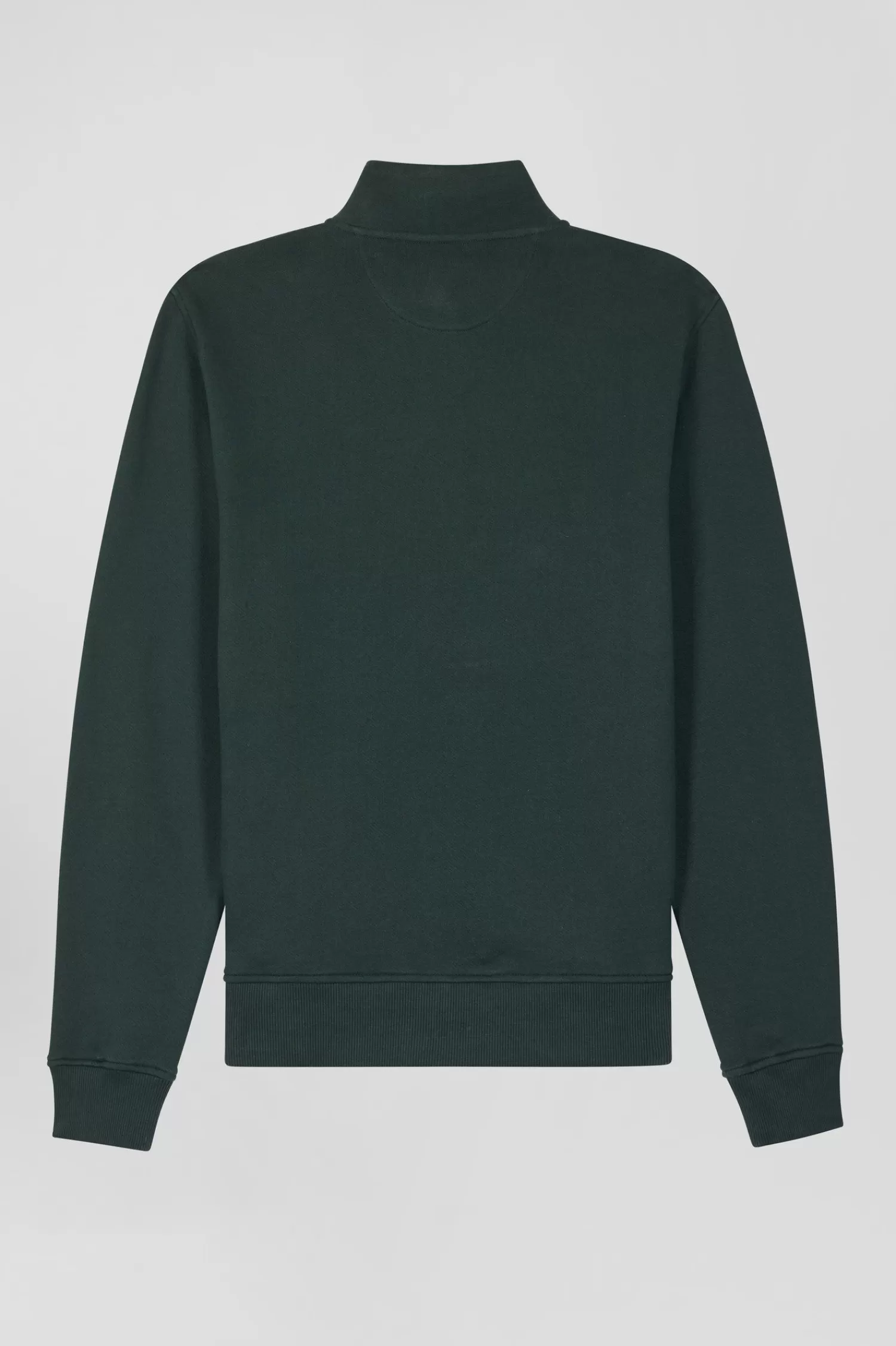 regular_green_brushed_cotton_fleece_sweatshirt_with_high_top_collar_3.webp Eden Park Regular green brushed cotton fleece sweatshirt with high top collar< Sweatshirts