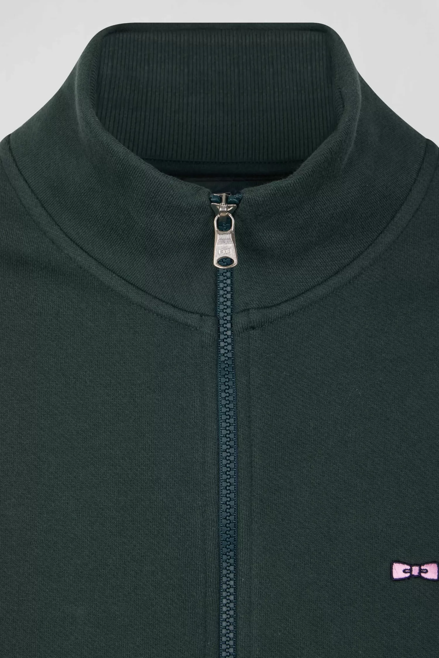 regular_green_brushed_cotton_fleece_sweatshirt_with_high_top_collar_6.webp Eden Park Regular green brushed cotton fleece sweatshirt with high top collar< Sweatshirts