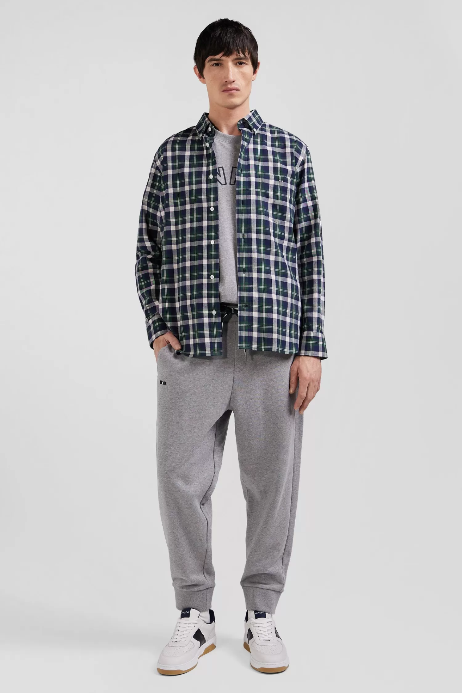 Eden Park Regular green checked cotton shirt< Shirts