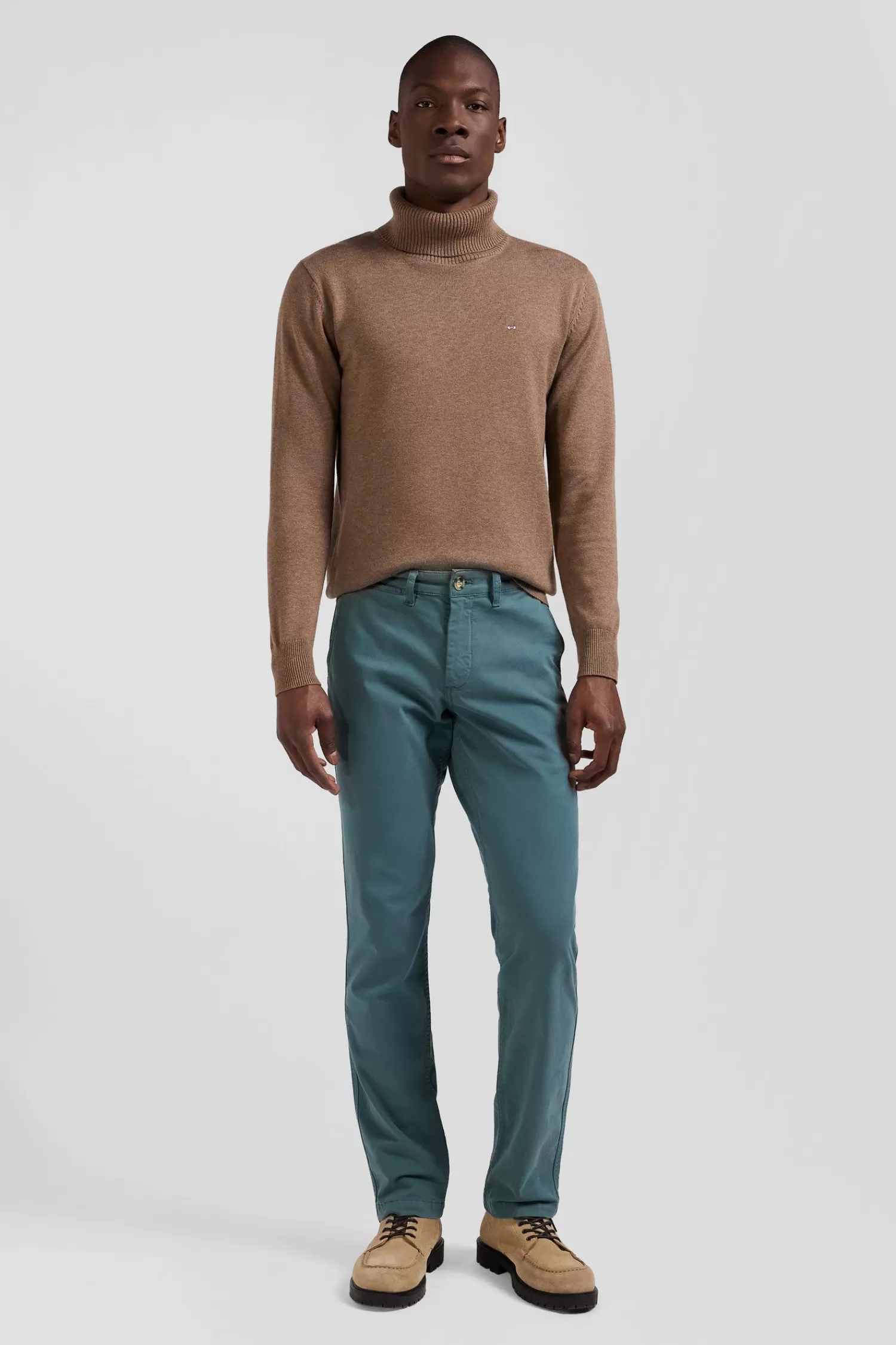 Eden Park Regular green chino trousers in stretch cotton gabardine< Pants