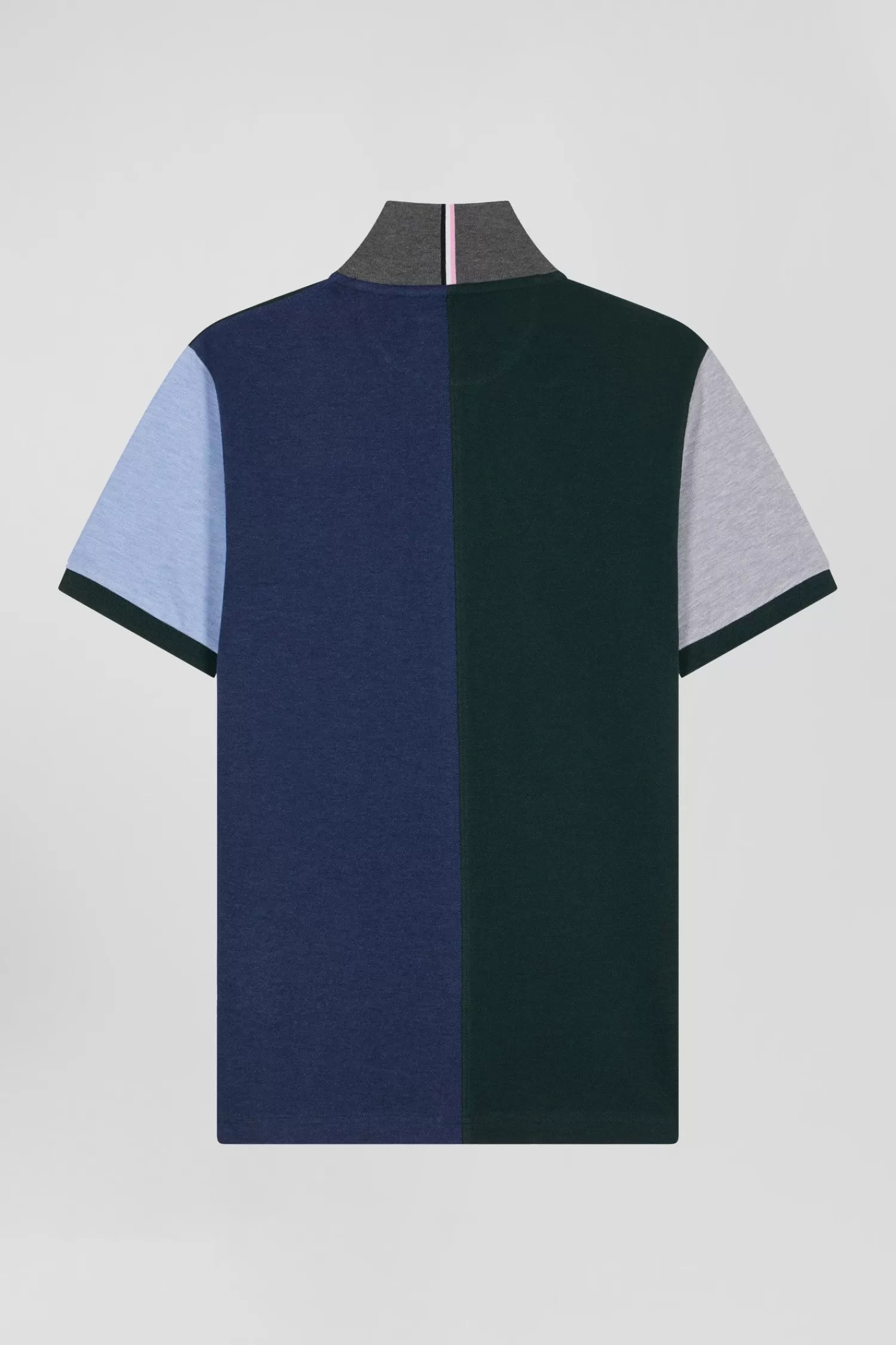 Eden Park Regular green colorblock short-sleeved cotton piqué polo shirt< Polos