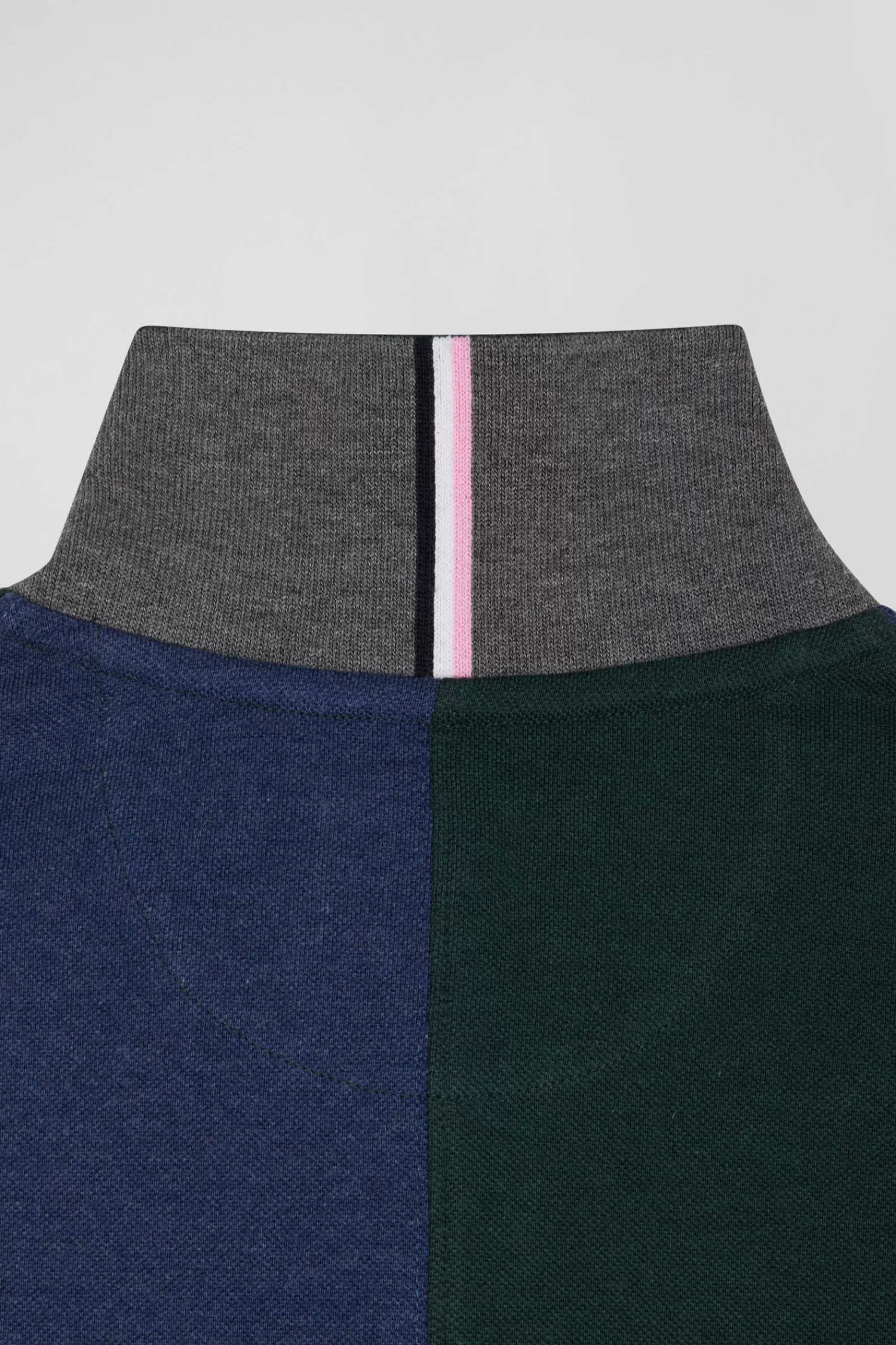 Eden Park Regular green colorblock short-sleeved cotton piqué polo shirt< Polos