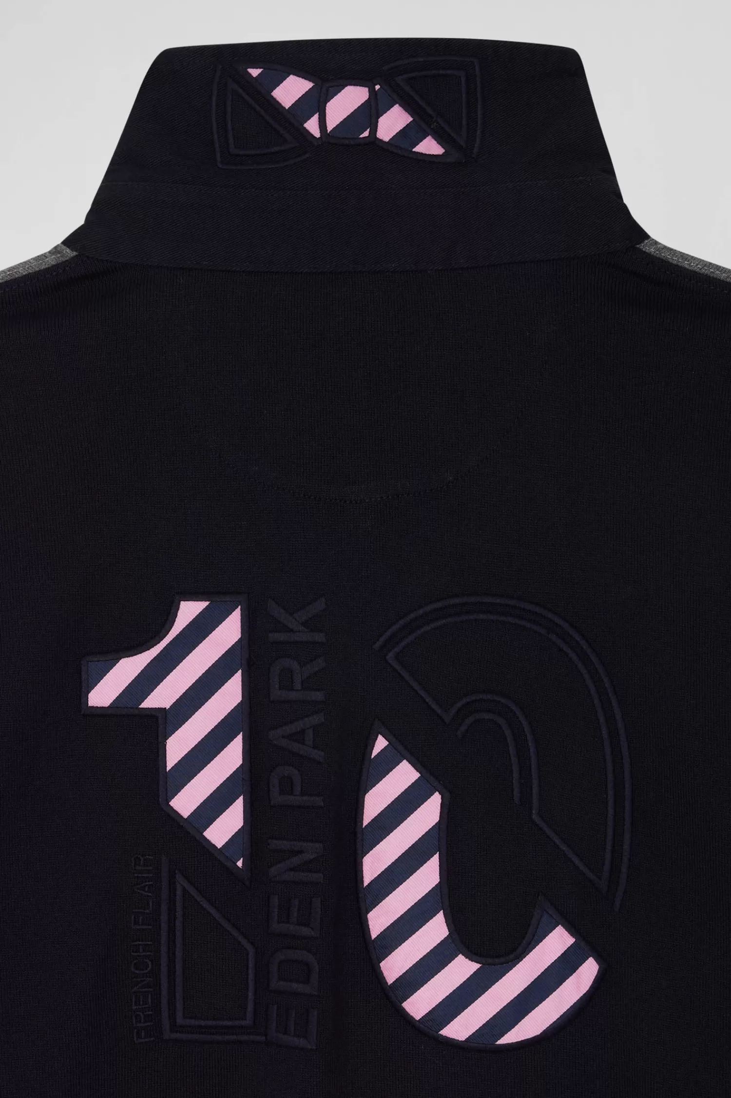 Eden Park Regular green long-sleeved colourblock cotton rugby shirt with back embroidery< Rugby Shirts