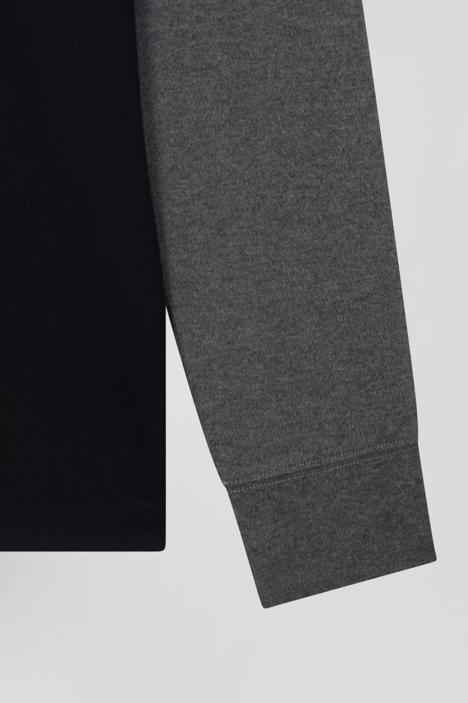 Eden Park Regular green long-sleeved colourblock cotton rugby shirt with back embroidery< Rugby Shirts