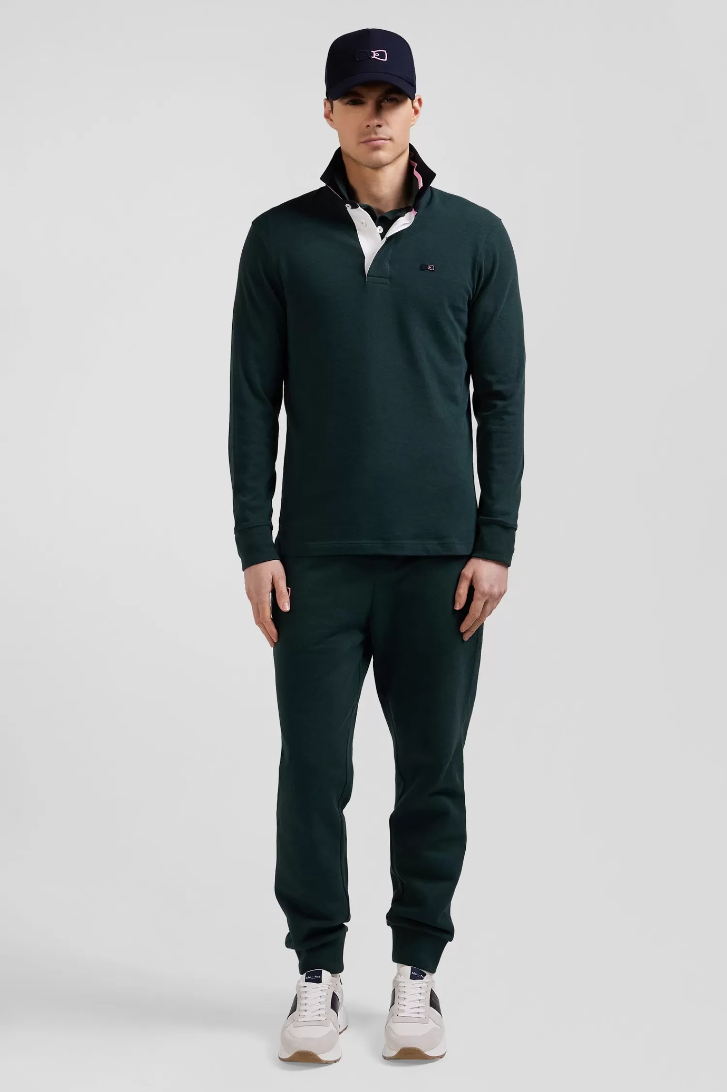 Eden Park Regular green long-sleeved cotton rugby shirt with bow tie details< Rugby Shirts