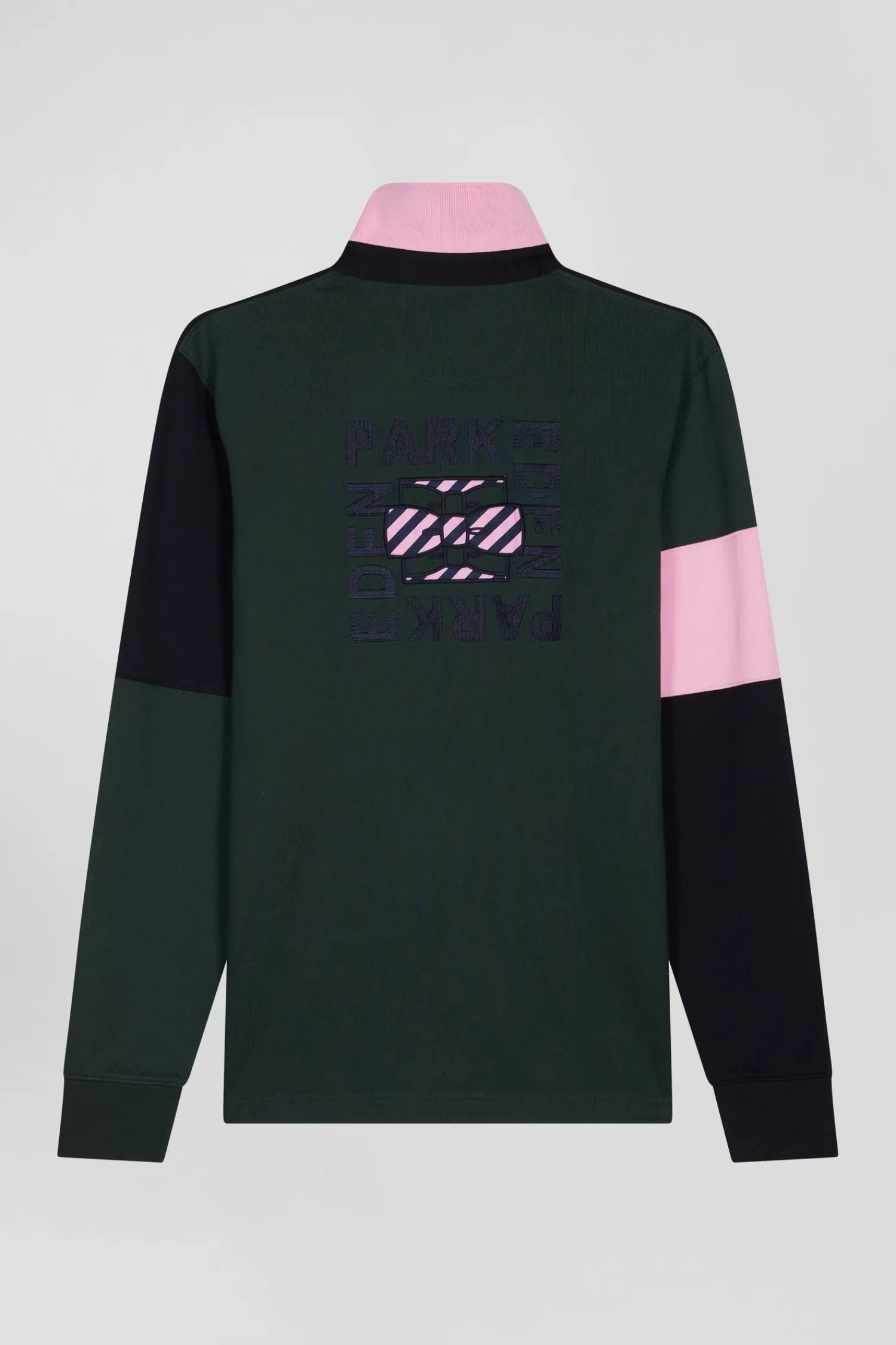 regular_green_longsleeved_cotton_rugby_shirt_with_tie_fabric_patchwork_3.webp Eden Park Regular green long-sleeved cotton rugby shirt with tie fabric patchwork< Rugby Shirts