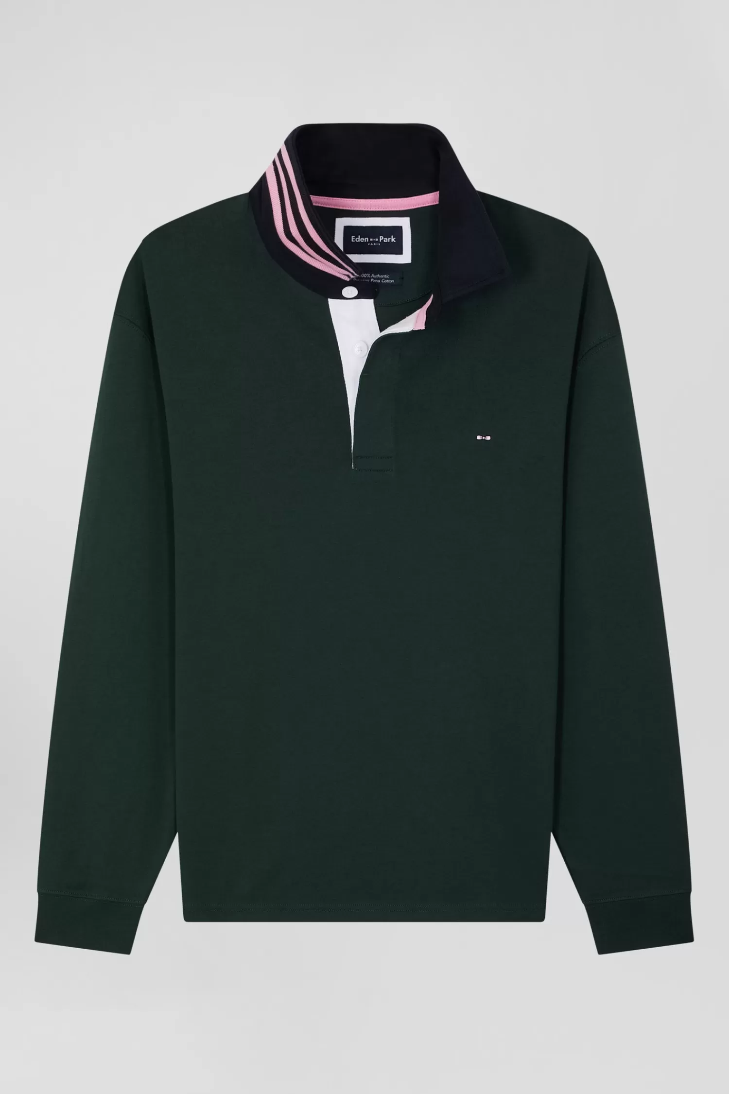 Eden Park Regular green long-sleeved Pima cotton rugby shirt< Rugby Shirts