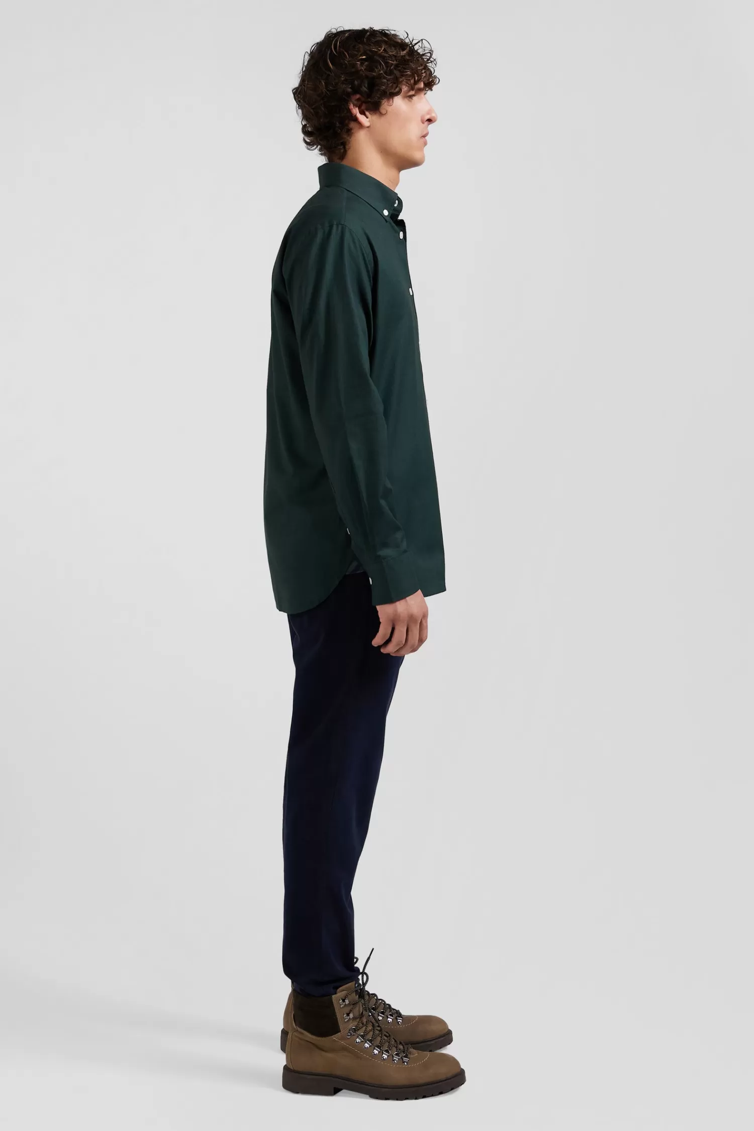 Eden Park Regular green oxford cotton shirt with striped bow tie detail< Shirts