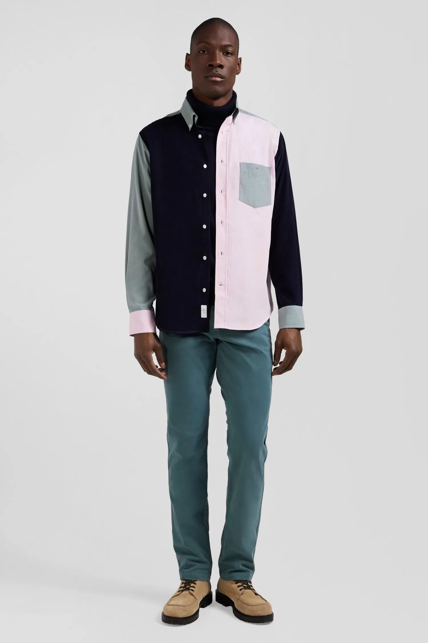 Eden Park Regular green tricolour cotton shirt< Shirts