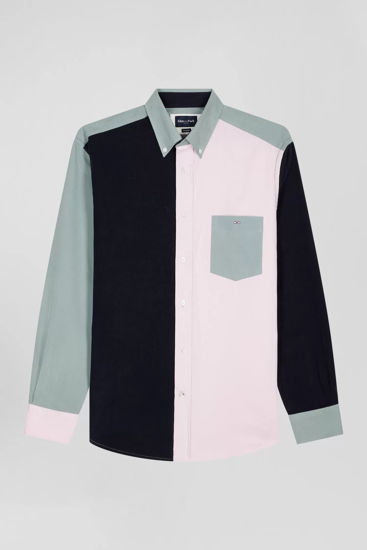 Eden Park Regular green tricolour cotton shirt< Shirts