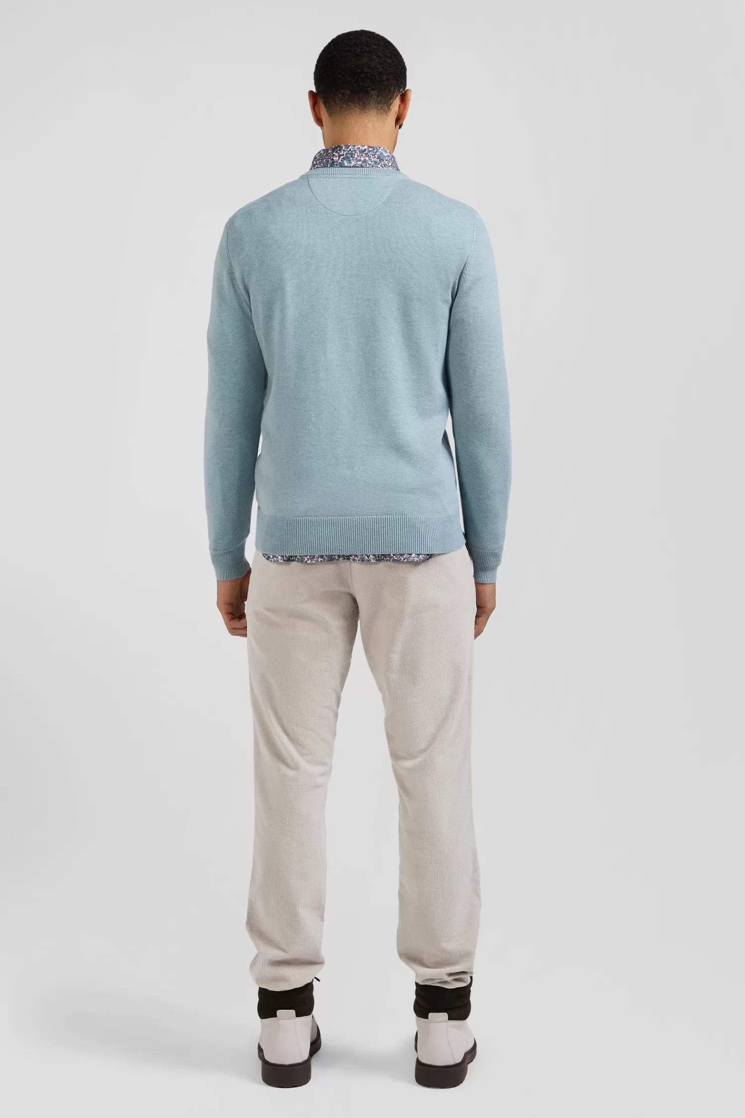regular_green_wool_and_cotton_crew_neck_jumper_5.webp Eden Park Regular green wool and cotton crew neck jumper< Sweaters