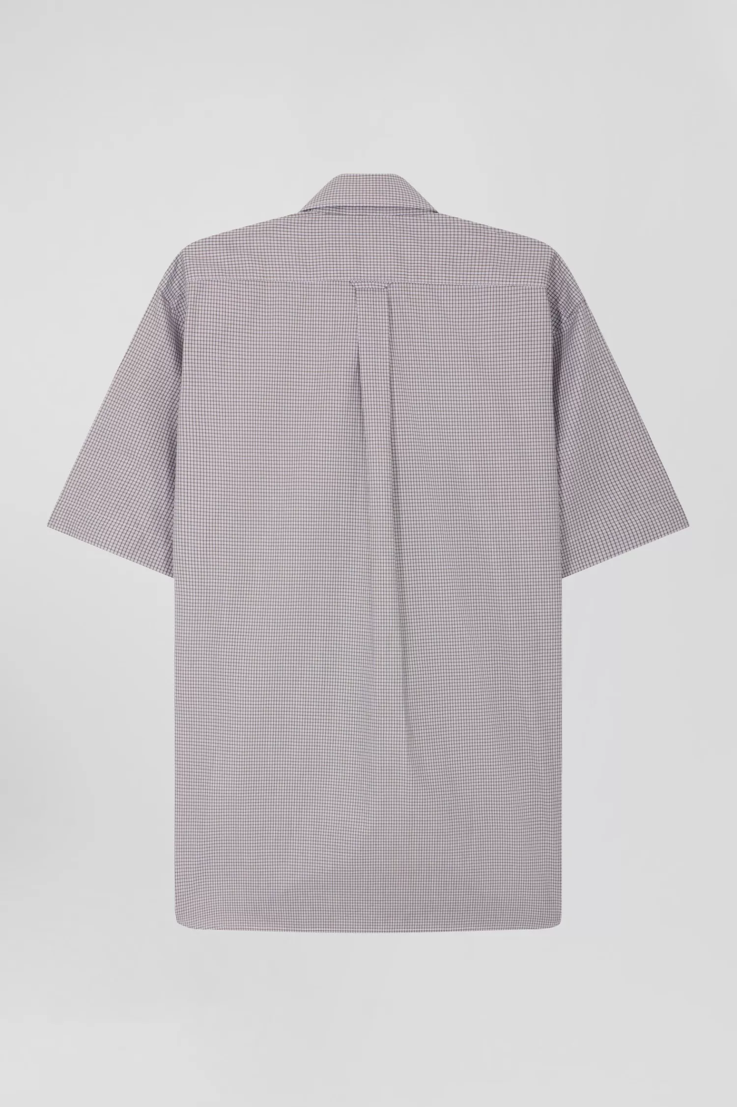 Eden Park Regular greige cotton short-sleeved shirt with micro checks< Short-sleeved Shirts