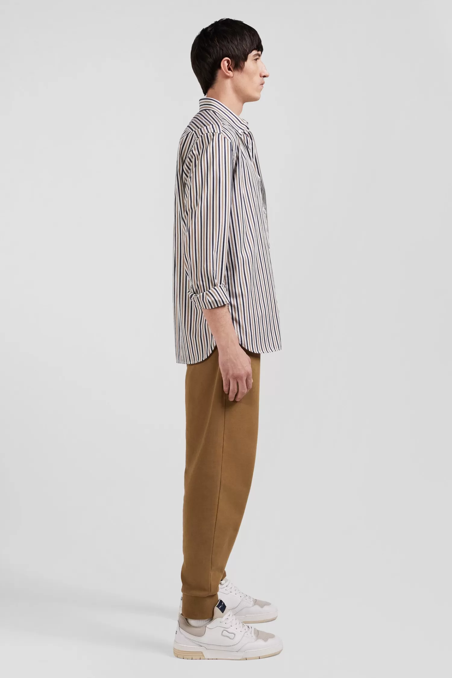 regular_greige_striped_cotton_poplin_shirt_4.webp Eden Park Regular greige striped cotton poplin shirt< Shirts