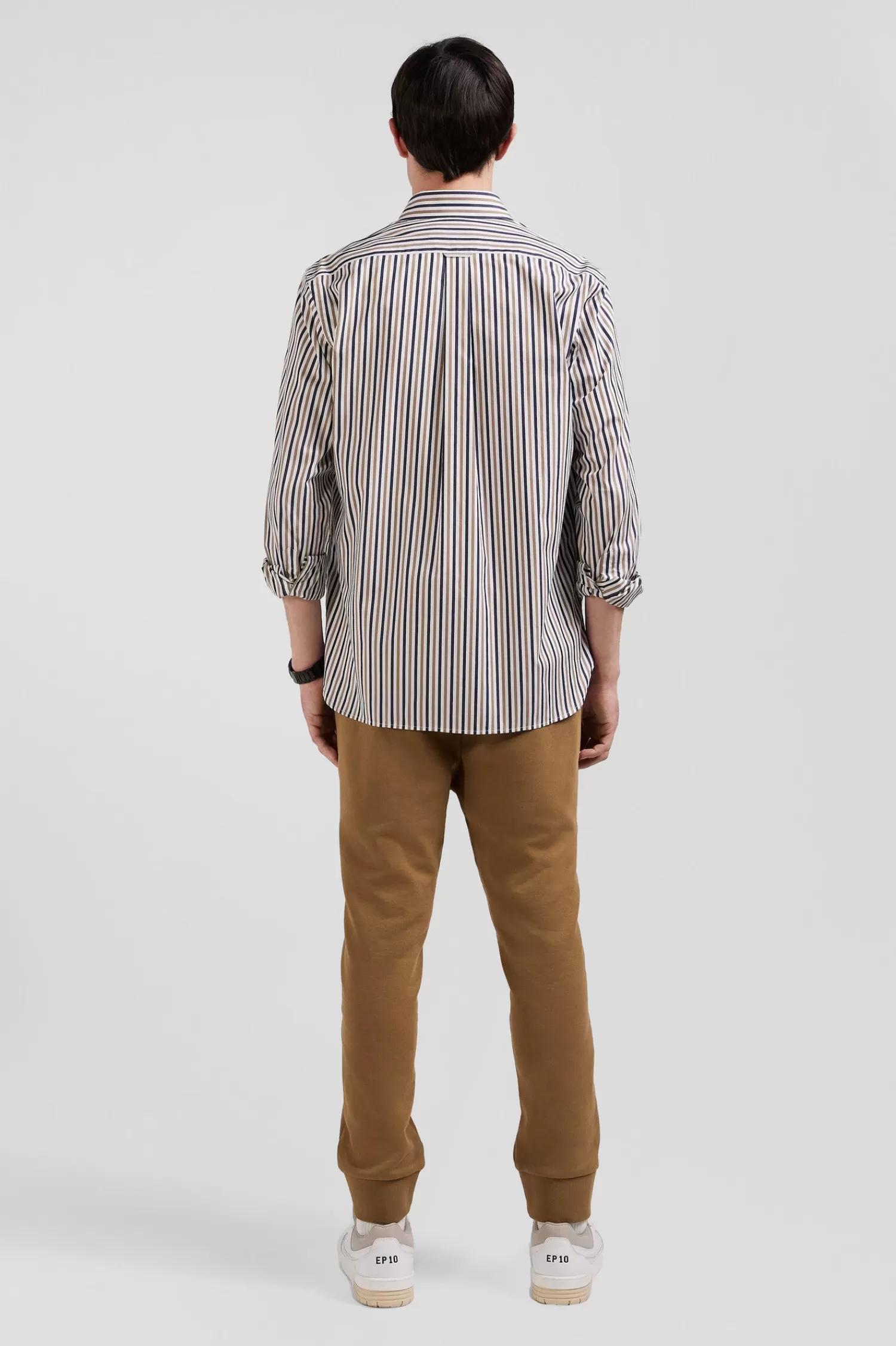 regular_greige_striped_cotton_poplin_shirt_5.webp Eden Park Regular greige striped cotton poplin shirt< Shirts