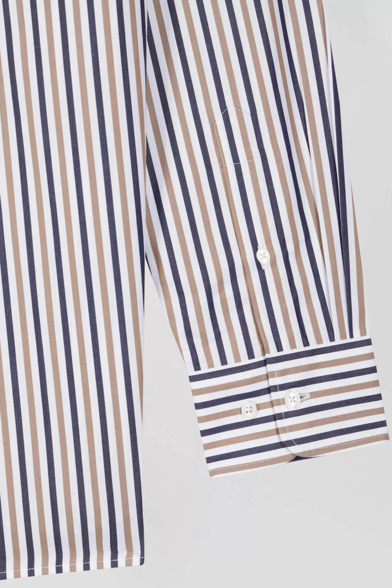 regular_greige_striped_cotton_poplin_shirt_8.webp Eden Park Regular greige striped cotton poplin shirt< Shirts