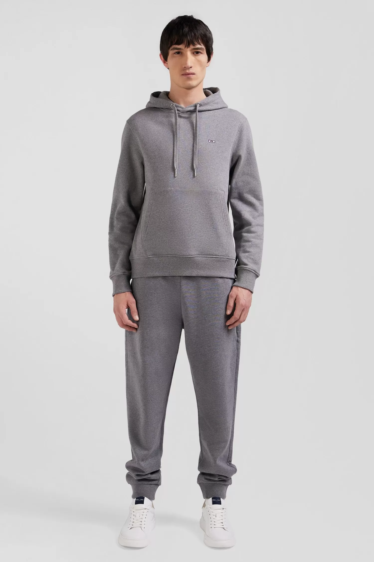 Eden Park Regular grey brushed cotton fleece hoodie< Sweatshirts