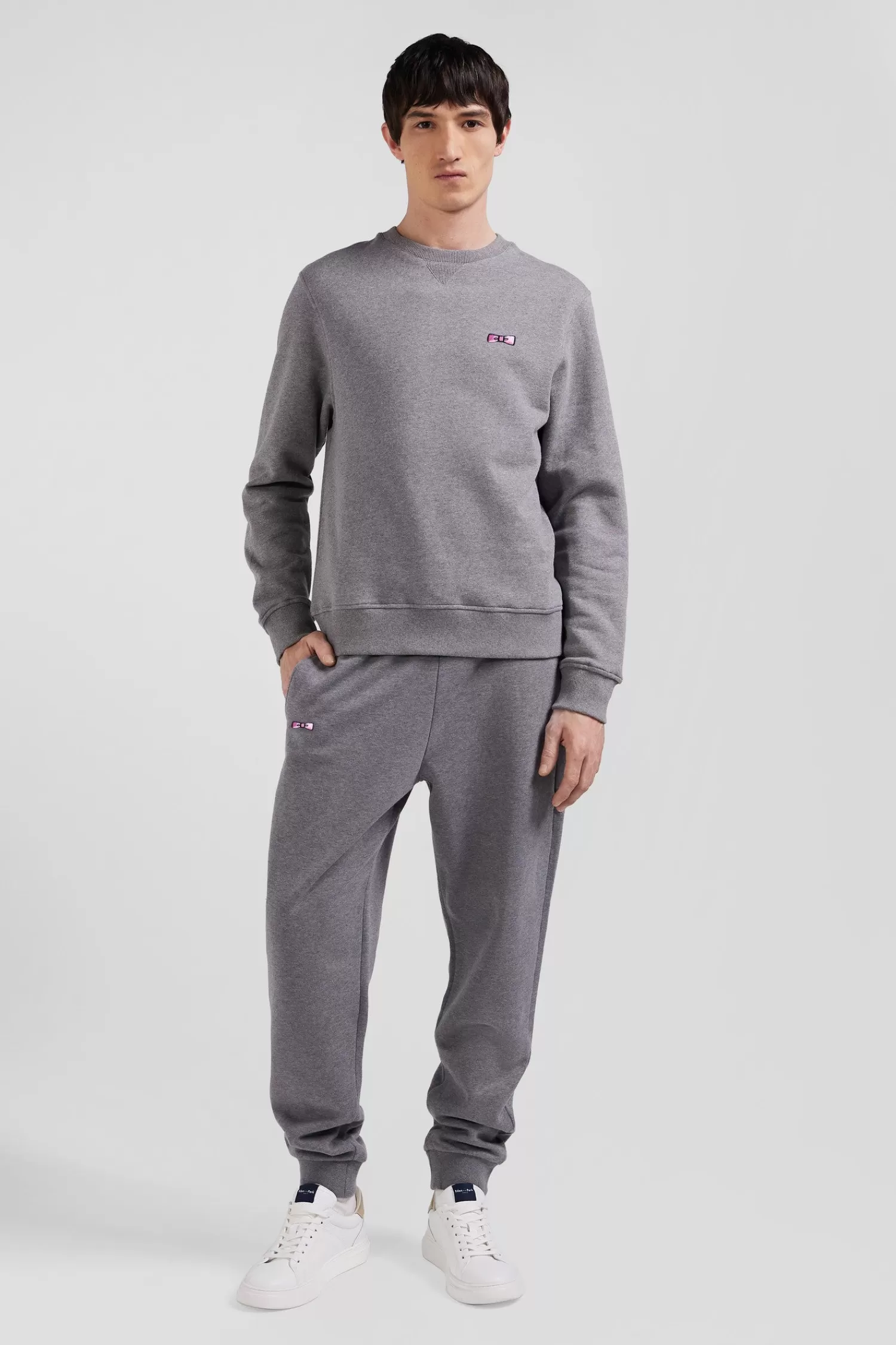Eden Park Regular grey brushed cotton fleece sweatshirt< Sweatshirts