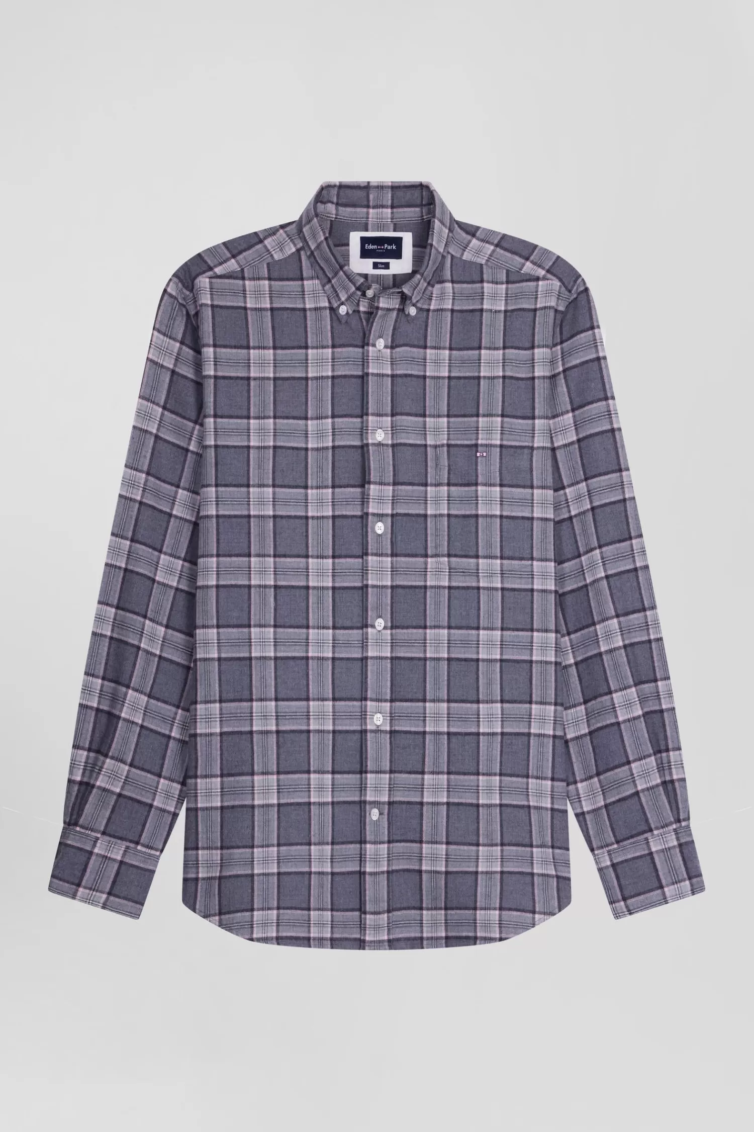 Eden Park Regular grey checked cotton shirt< Shirts