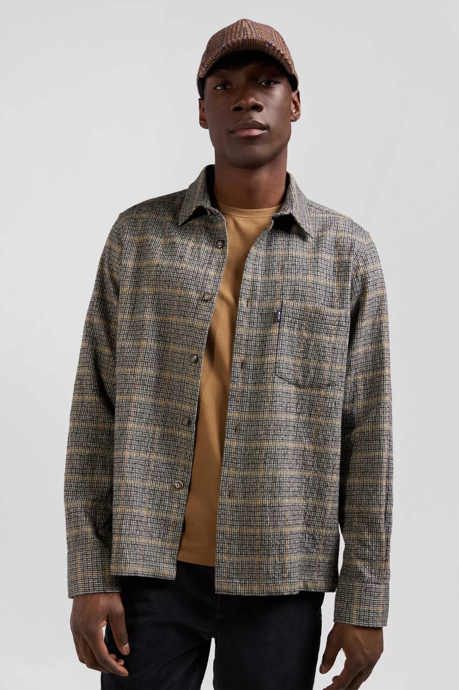 regular_grey_checked_wool_and_cotton_overshirt_2.webp Eden Park Regular grey checked wool and cotton overshirt< Shirts