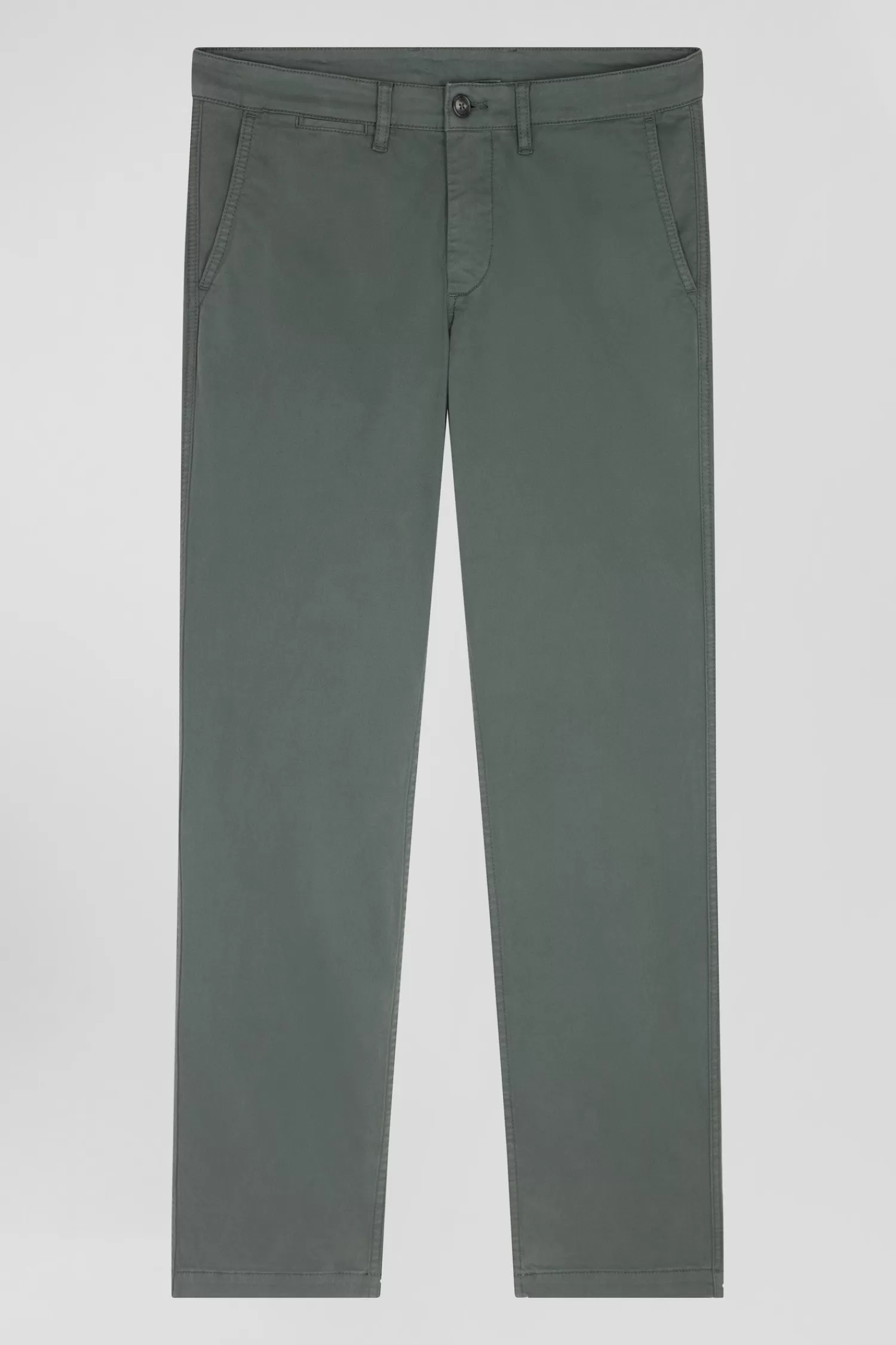 Eden Park Regular grey chino trousers in stretch cotton gabardine< Pants