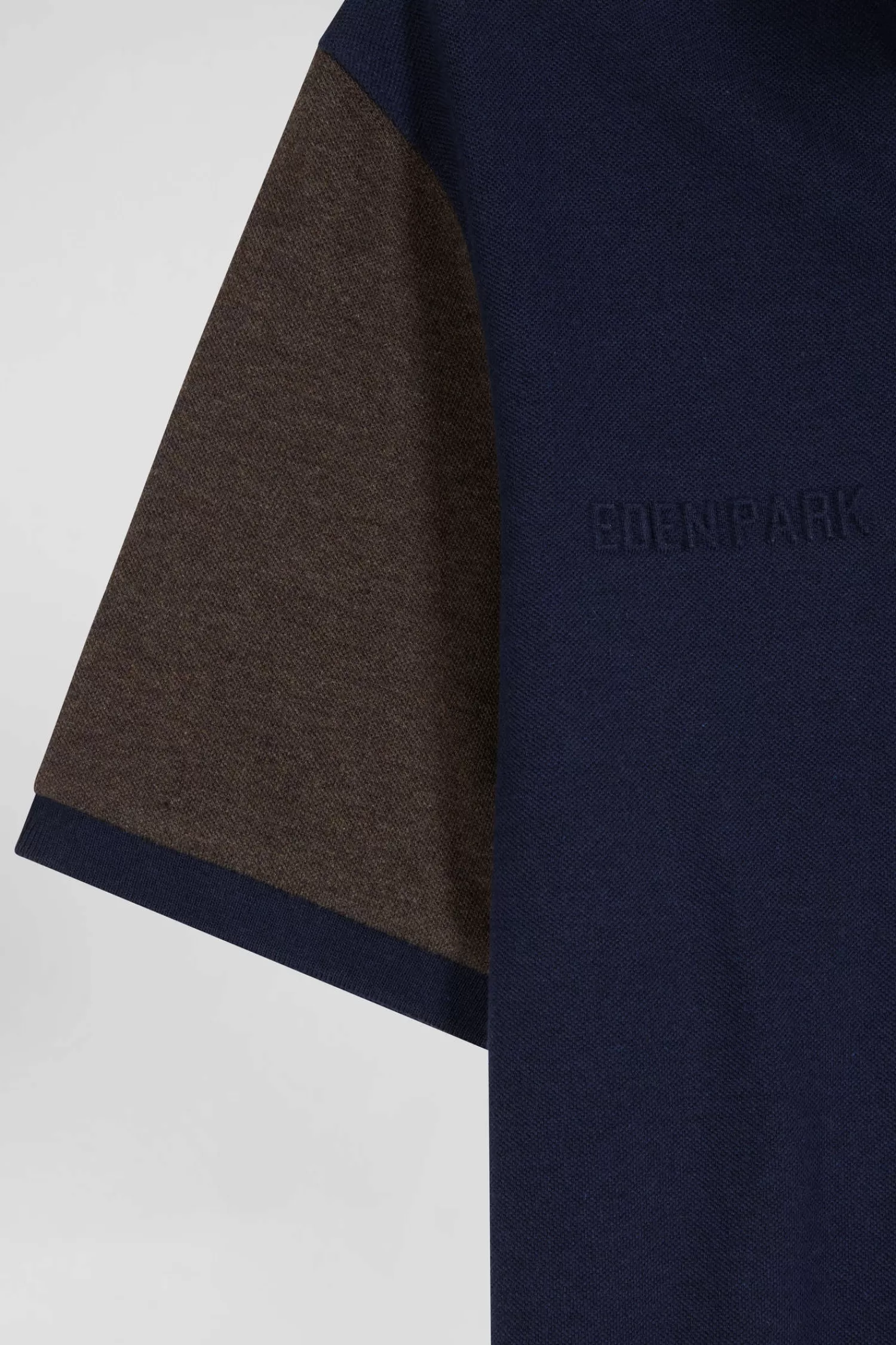 Eden Park Regular grey colorblock short-sleeved cotton piqué polo shirt< Polos