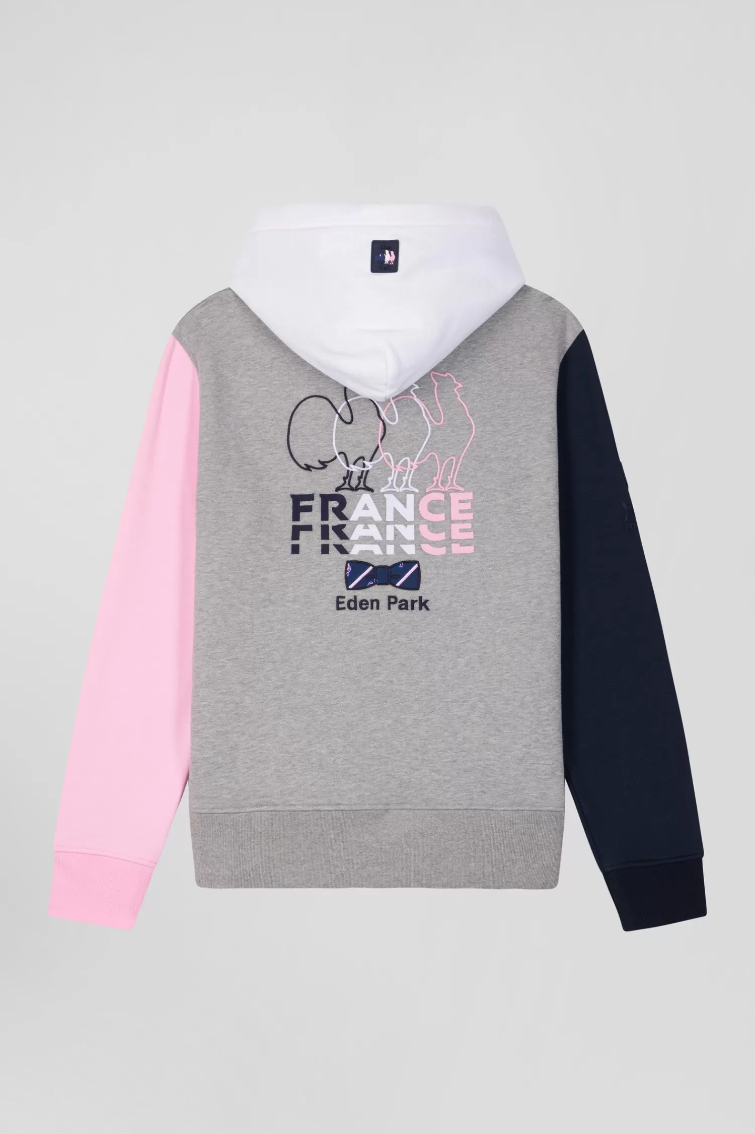 Eden Park Regular grey colorblock XV de France cotton hoodie< Sweatshirts