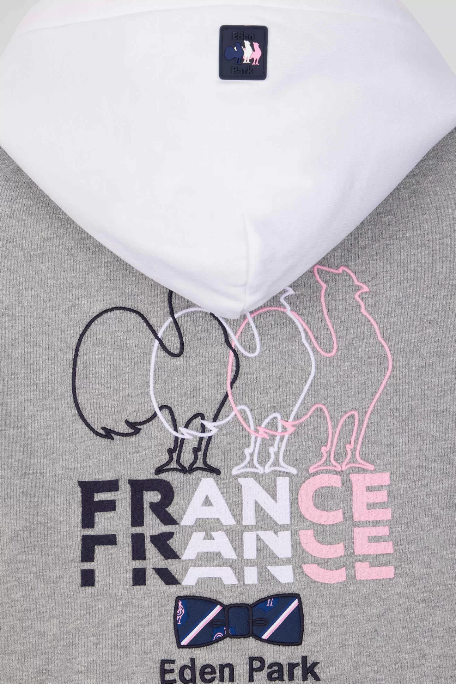 Eden Park Regular grey colorblock XV de France cotton hoodie< Sweatshirts
